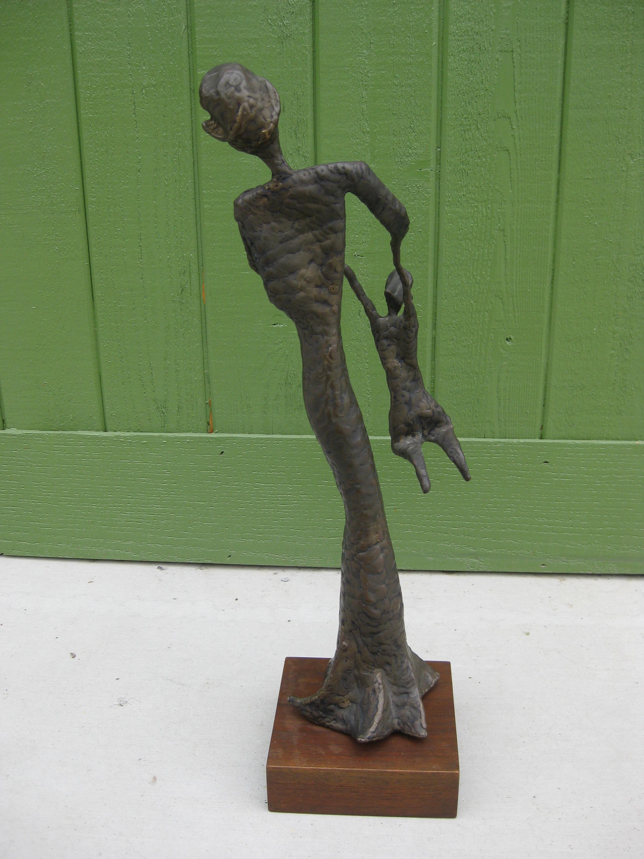 Modernist Bronze Over Metal Welded Abstract Mother & Child Sculpture by Burry For Sale 6