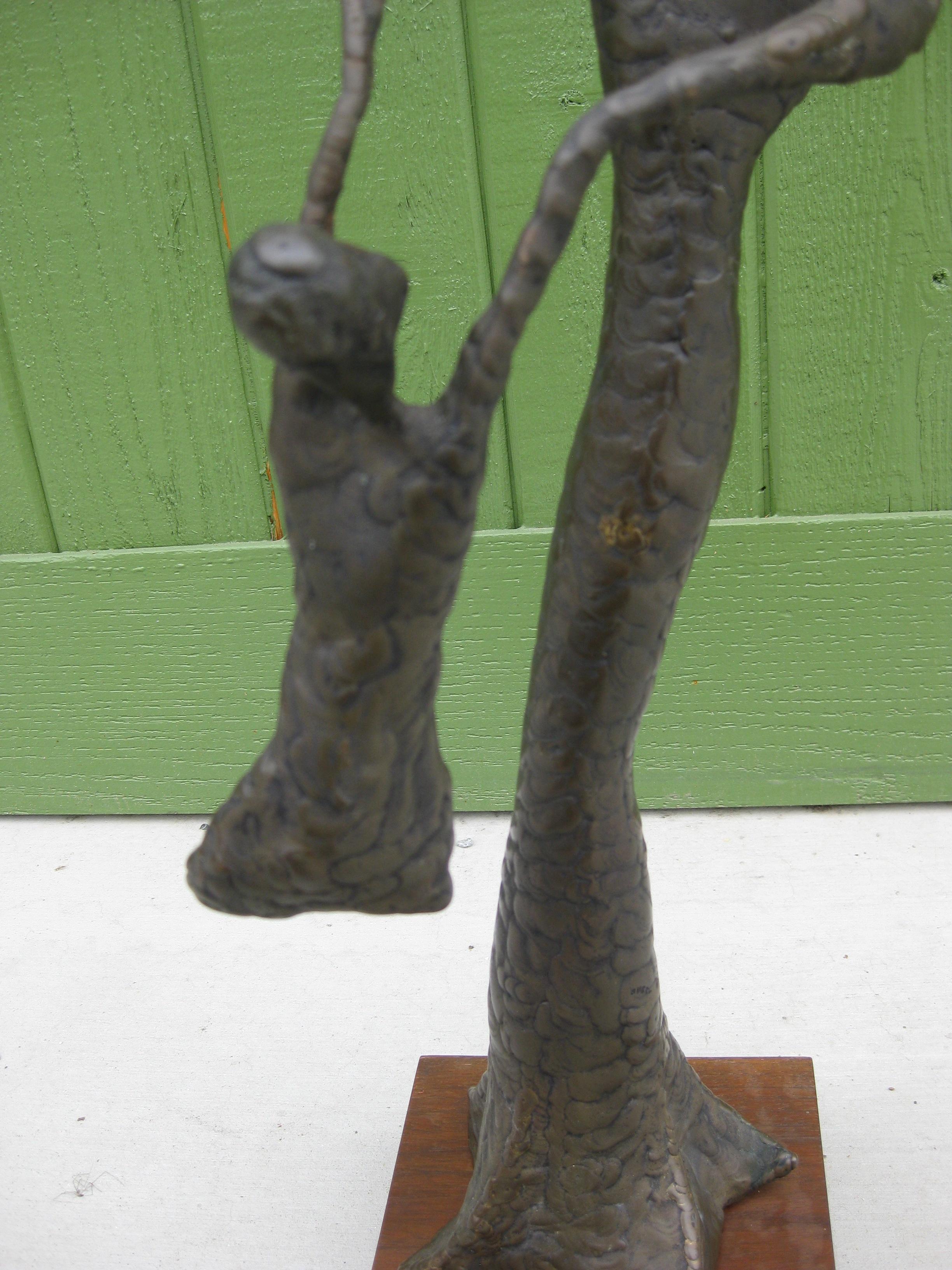 American Modernist Bronze Over Metal Welded Abstract Mother & Child Sculpture by Burry For Sale
