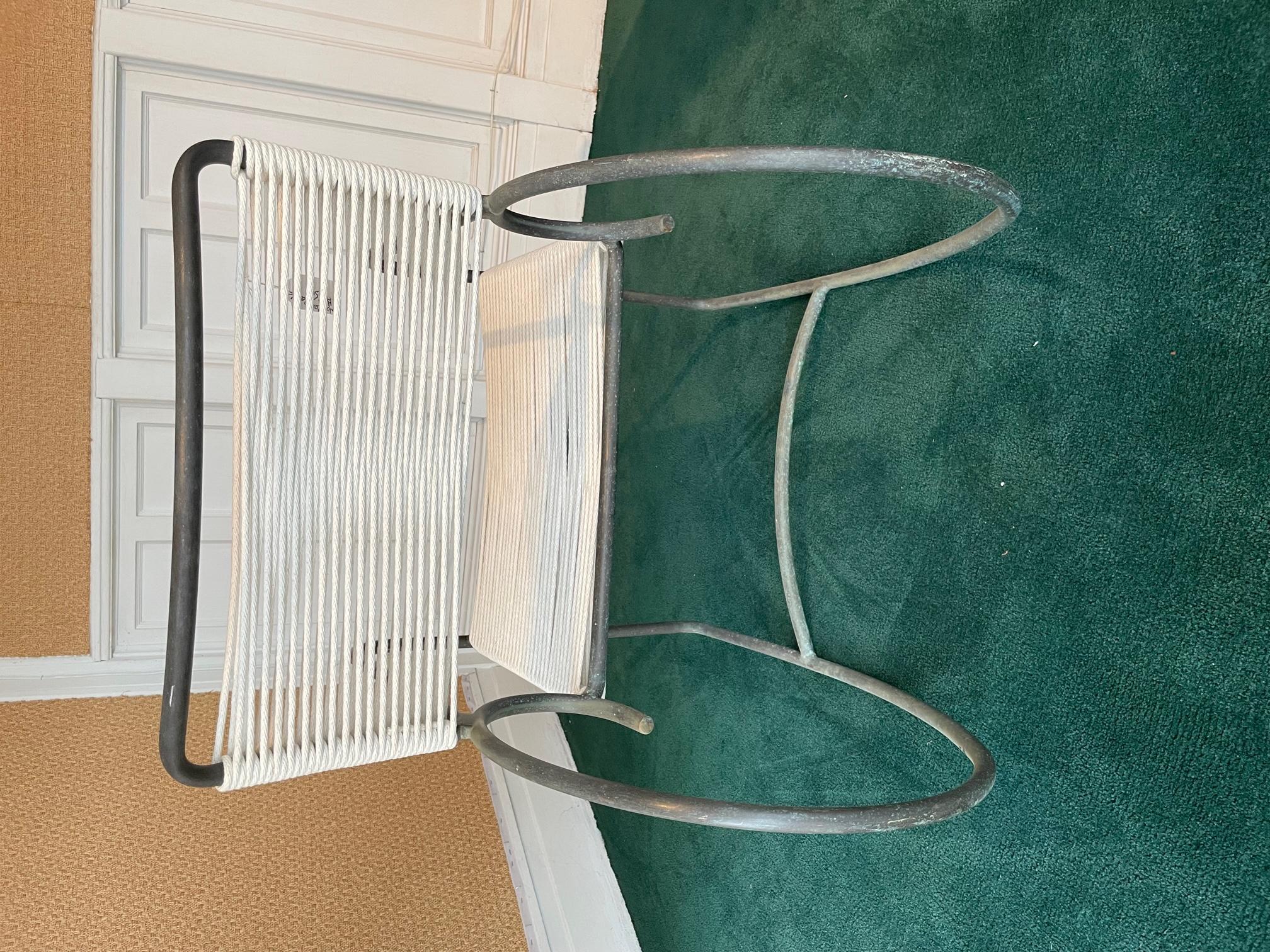 Forged Modernist Bronze Rocking Chair For Sale