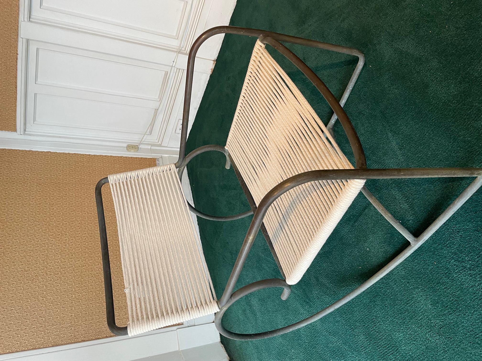 Modernist Bronze Rocking Chair In Good Condition For Sale In Buffalo, NY