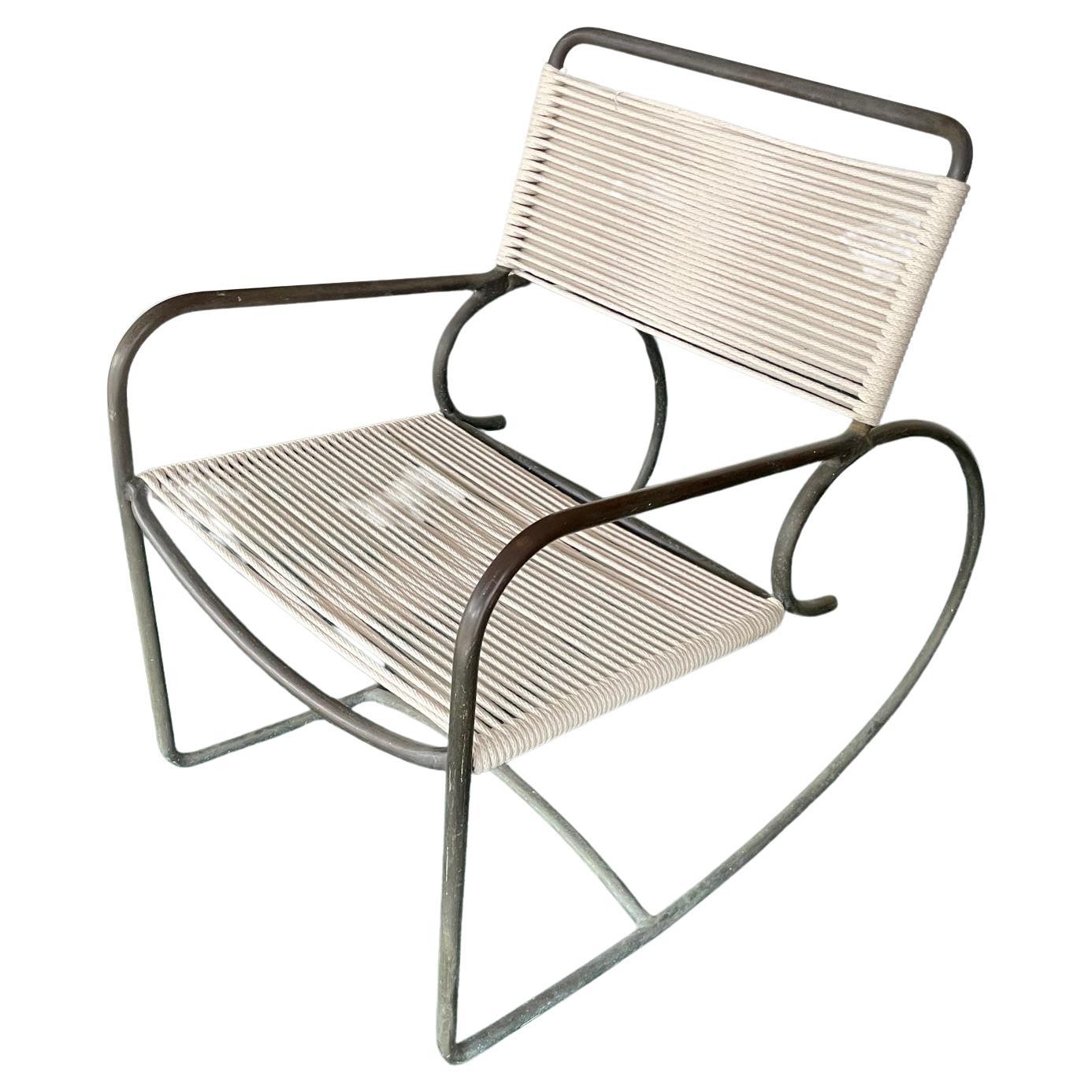 Modernist Bronze Rocking Chair For Sale