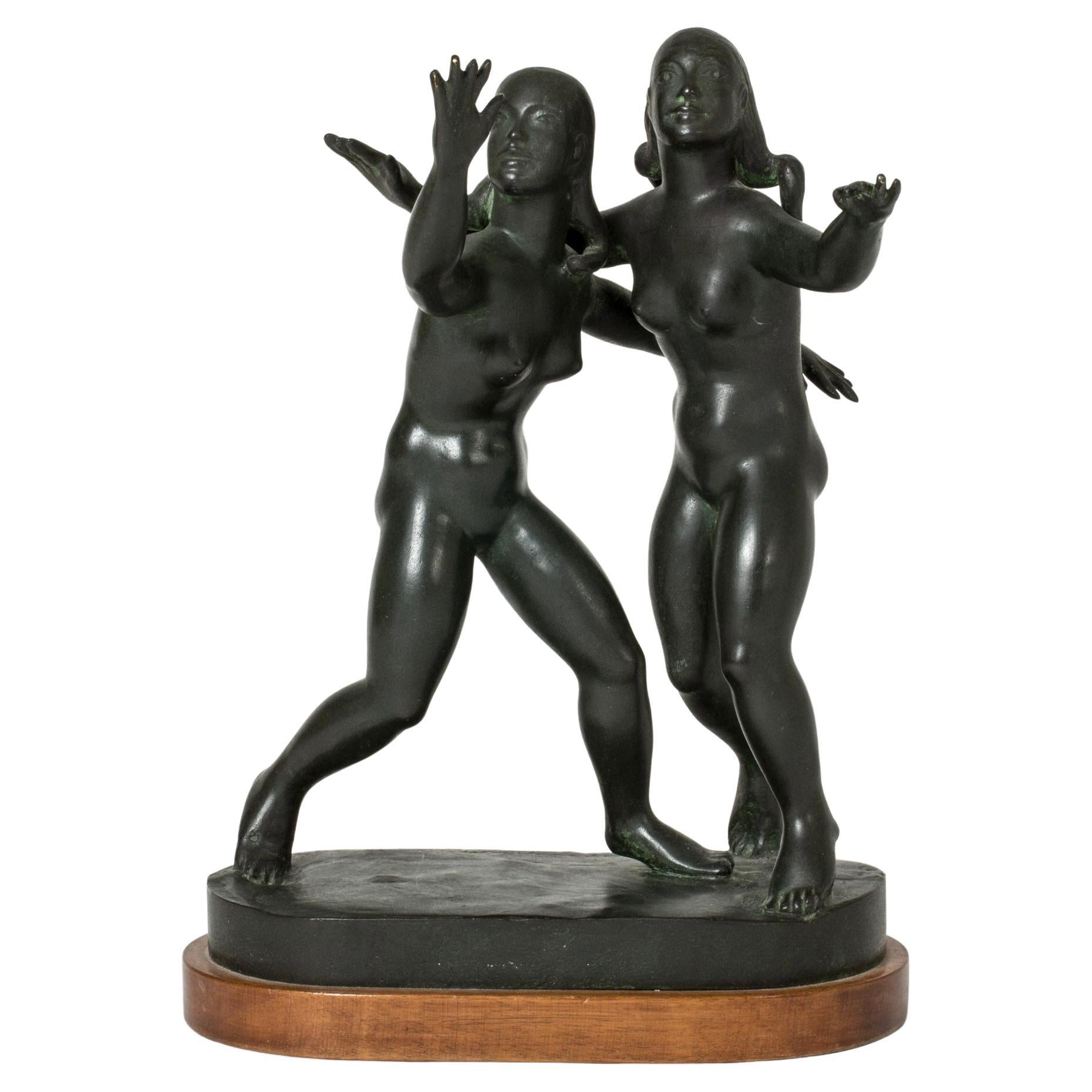 Modernist Bronze Sculpture by Nils Fougstedt, Sweden, 1940 For Sale