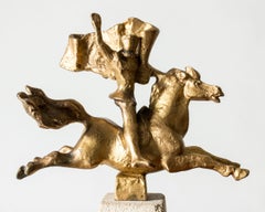 Modernistische Bronzeskulptur der Moderne von Stig Blomberg, Schweden, 1952