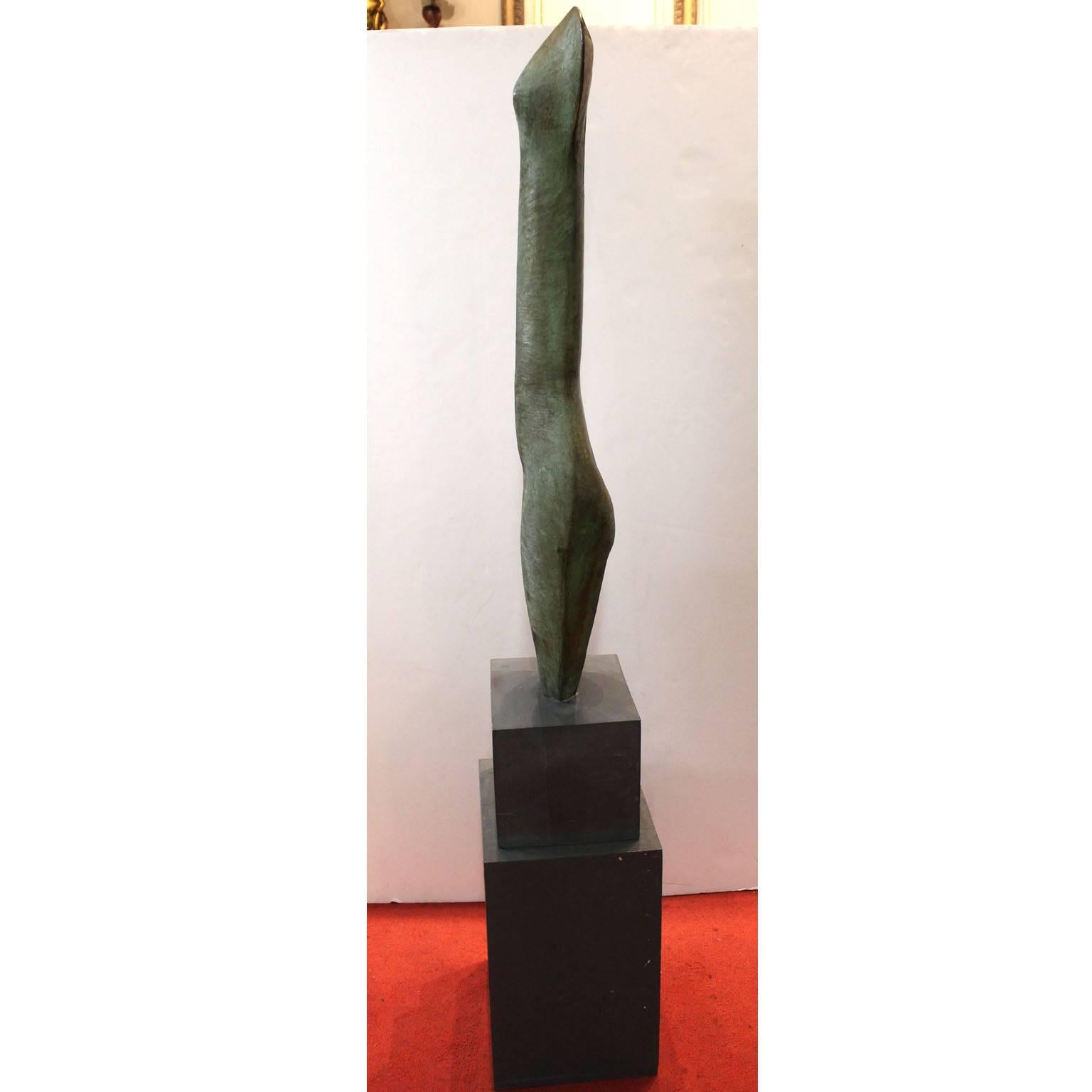 American Modernist Bronze Sculpture Large Female Torso For Sale