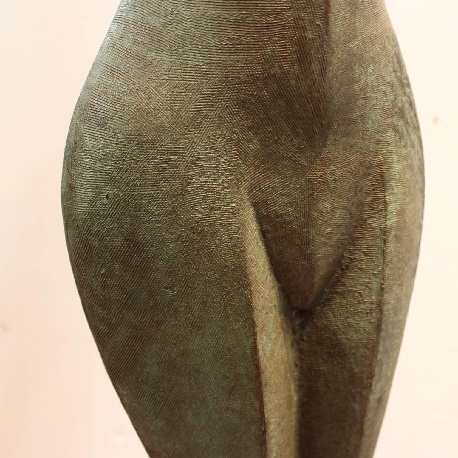 20th Century Modernist Bronze Sculpture Large Female Torso For Sale