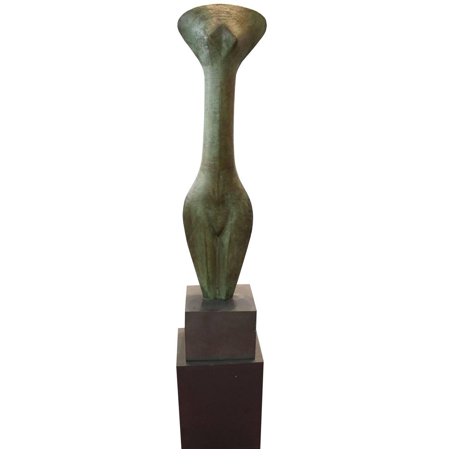Modernist Bronze Sculpture Large Female Torso