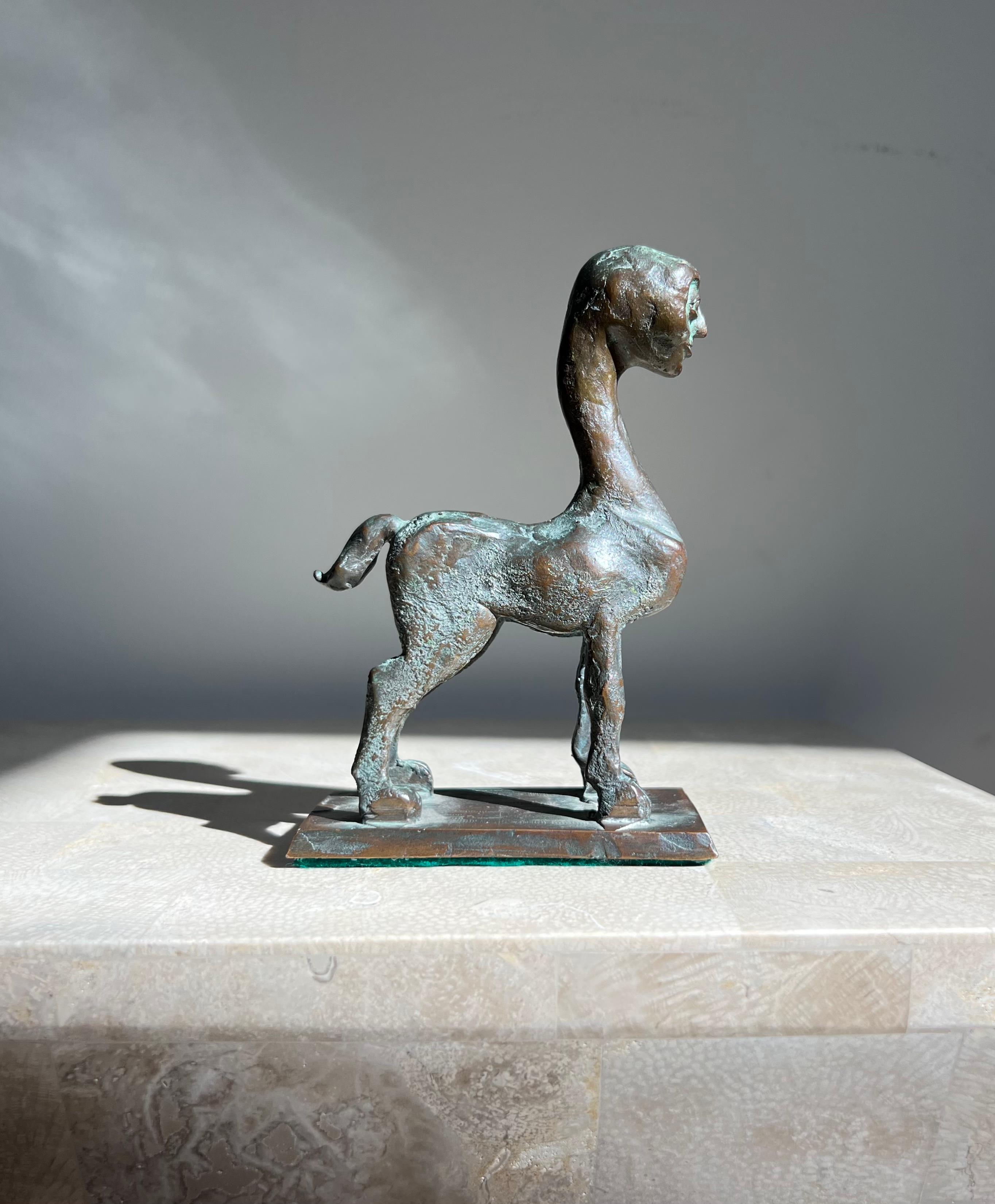 Modernist Neo Sumerian style Bronze Sculpture of a Centaur, 20th Century For Sale 5