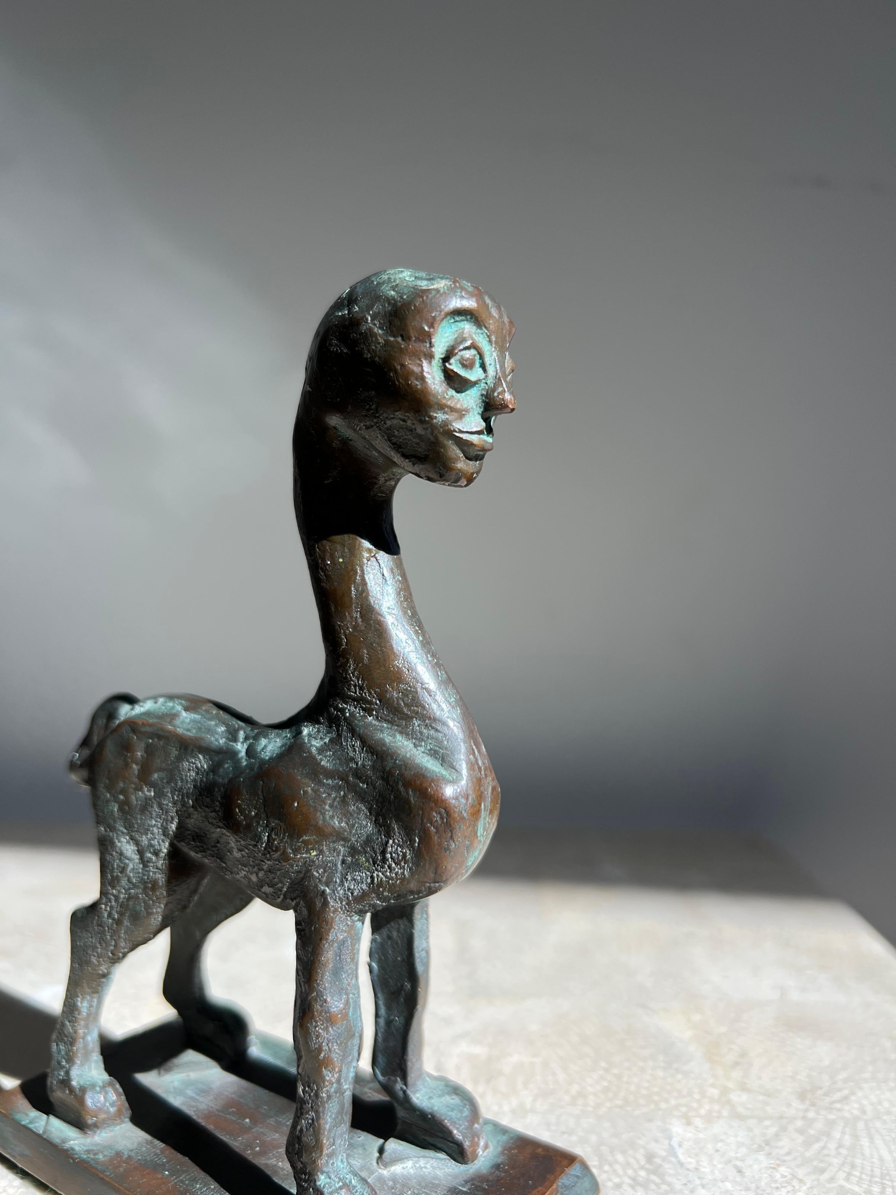Modernist Neo Sumerian style Bronze Sculpture of a Centaur, 20th Century For Sale 6