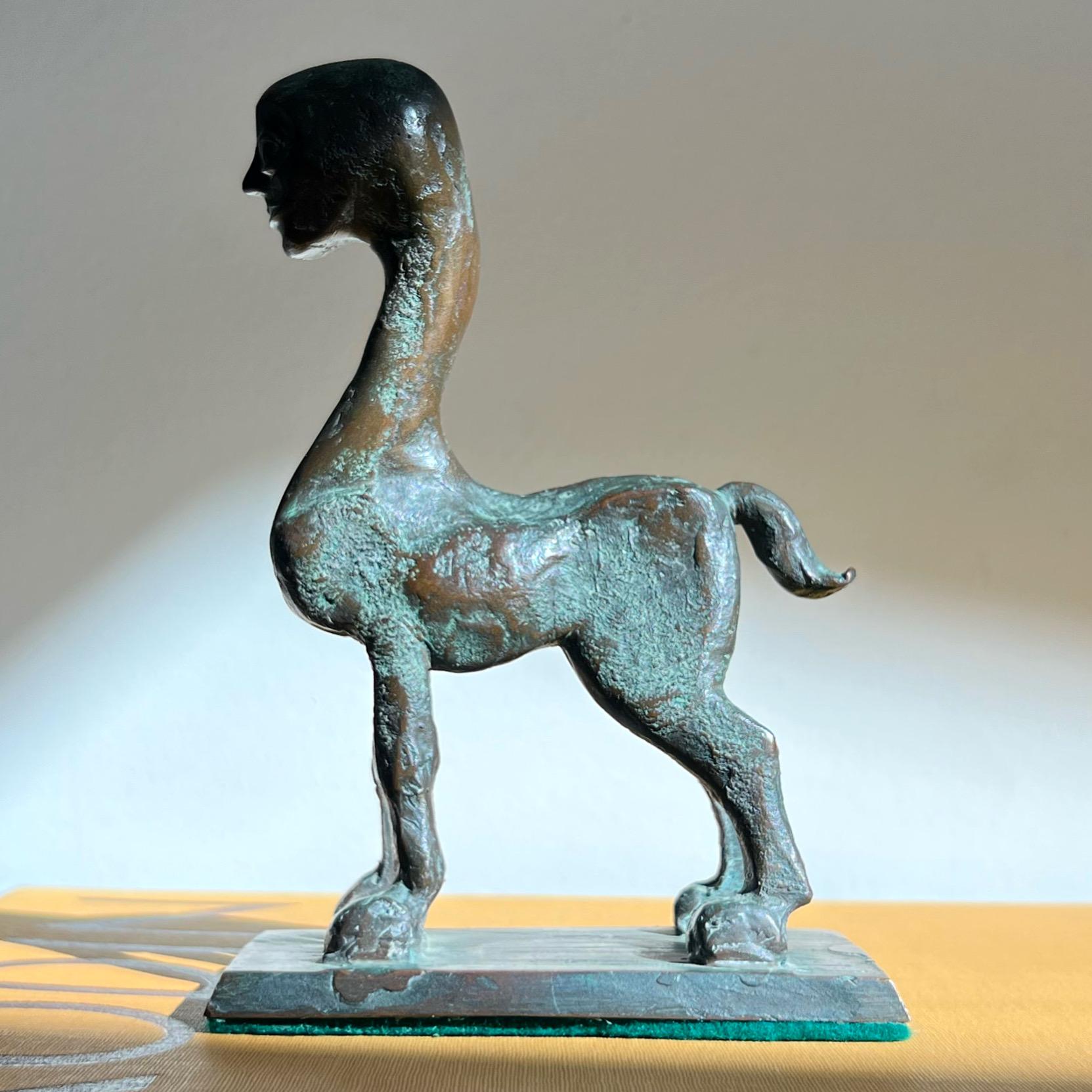 Modernist Neo Sumerian style Bronze Sculpture of a Centaur, 20th Century For Sale 11