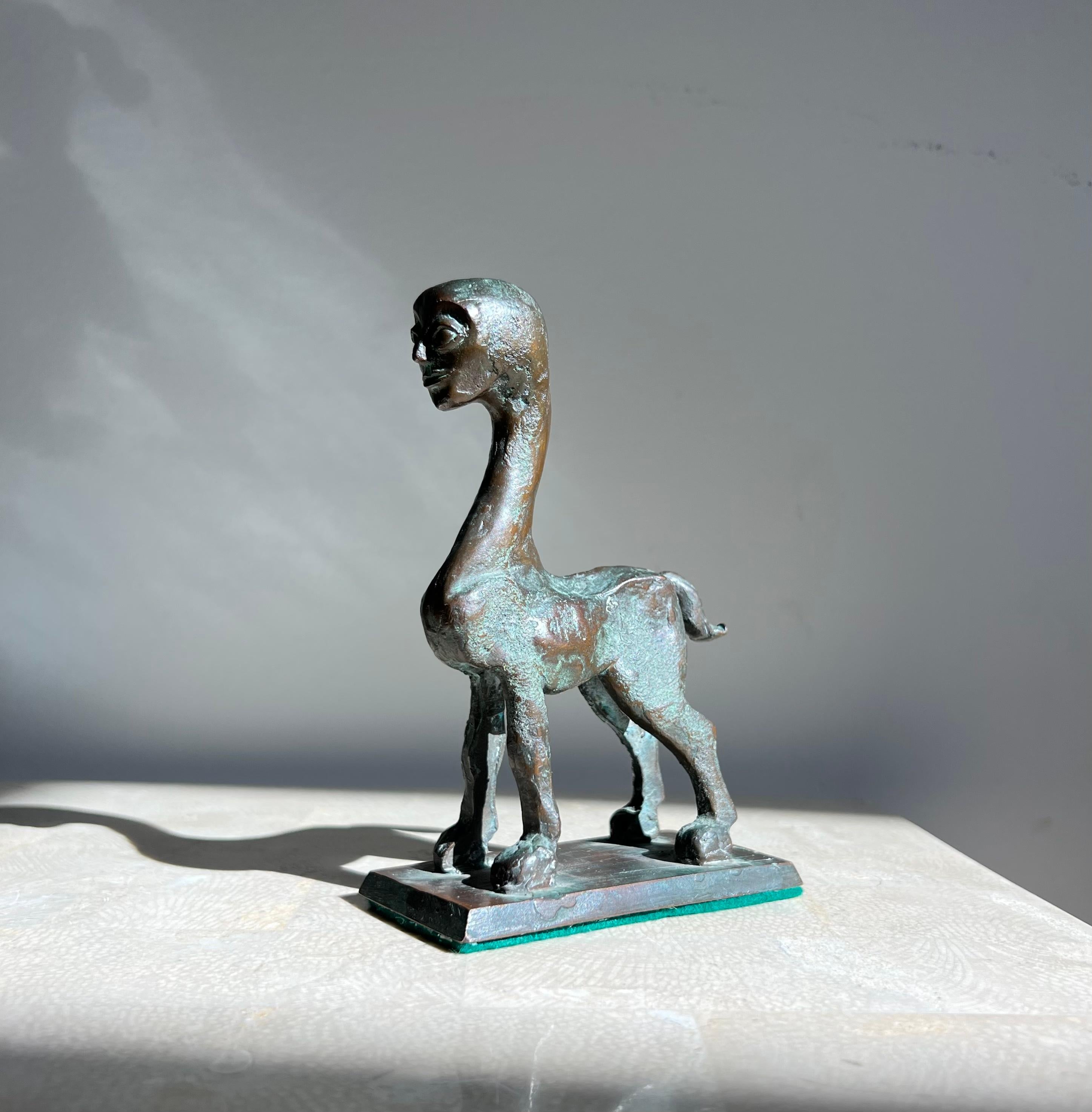 Modernist Neo Sumerian style Bronze Sculpture of a Centaur, 20th Century For Sale 12