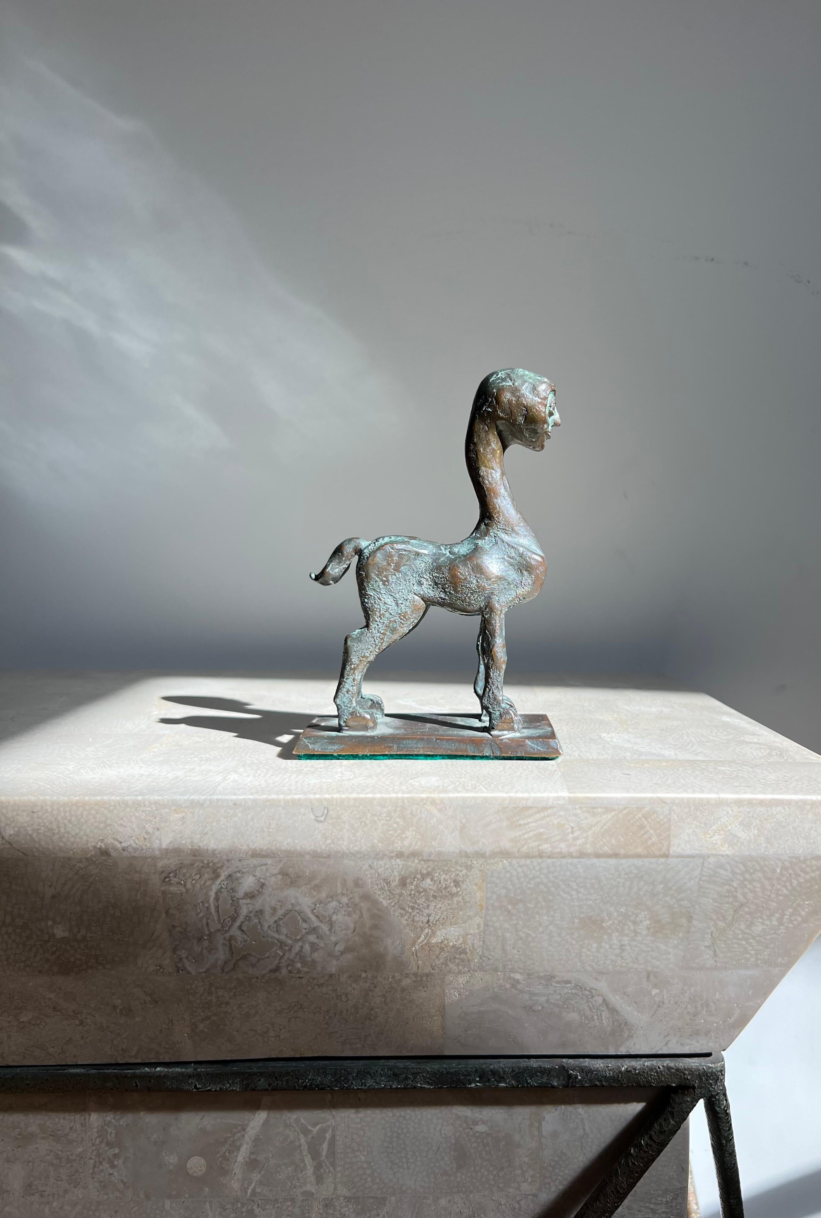 Modernist Neo Sumerian style Bronze Sculpture of a Centaur, 20th Century For Sale 14