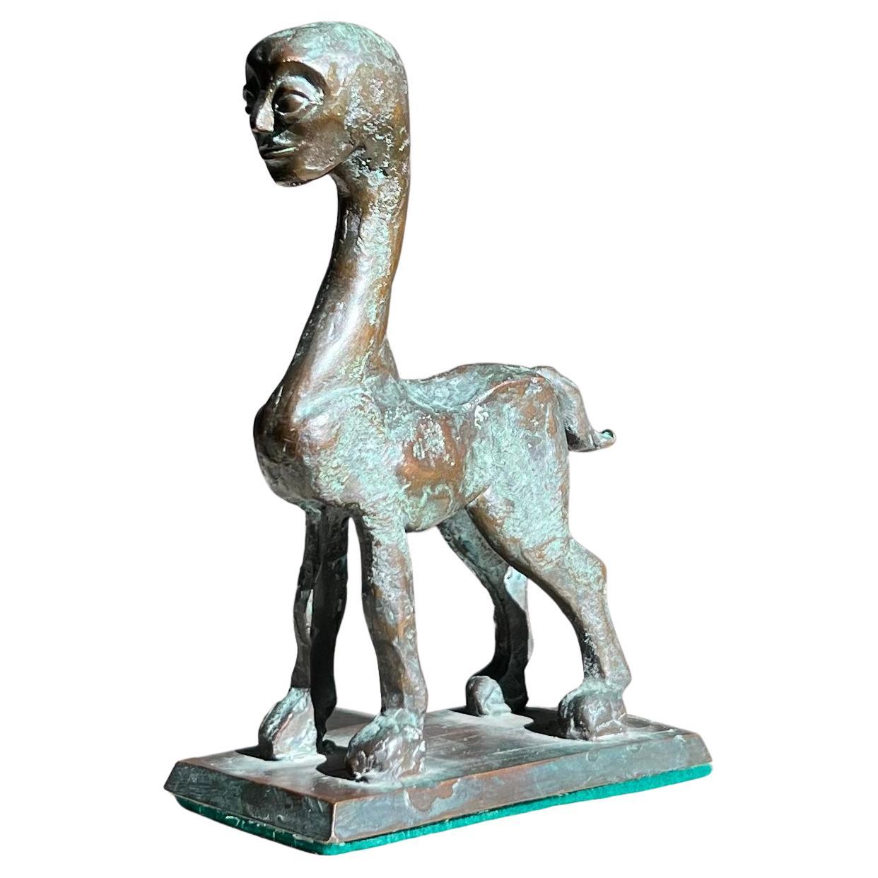 Modernist Neo Sumerian style Bronze Sculpture of a Centaur, 20th Century For Sale