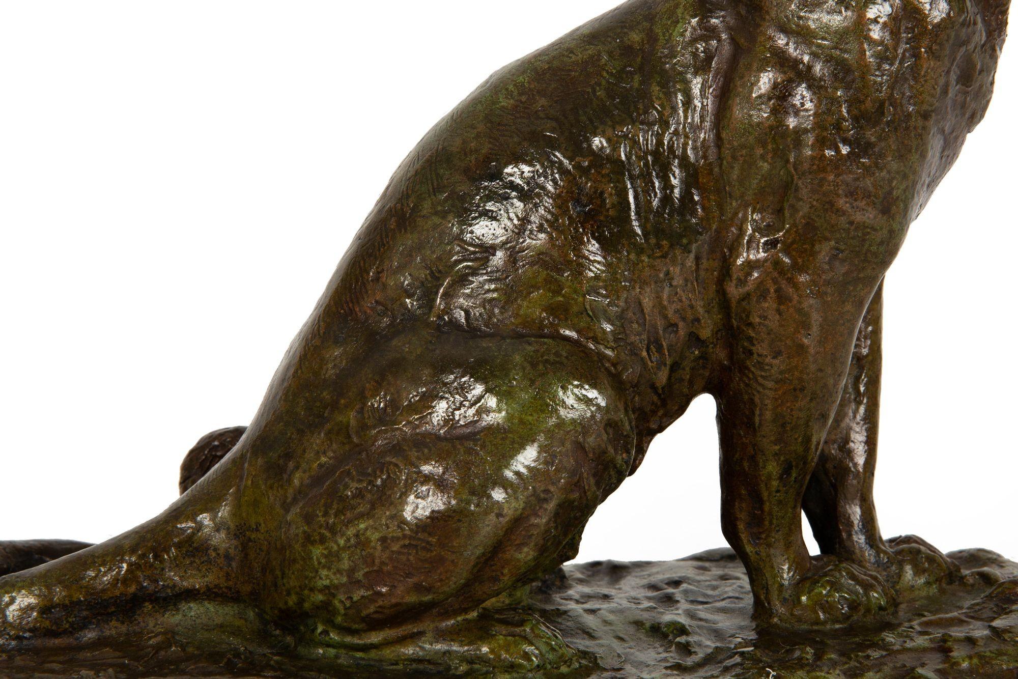 Scultura modernista in bronzo raffigurante una pantera ruggente di Adolphe Geoffroy & Susse in vendita 4