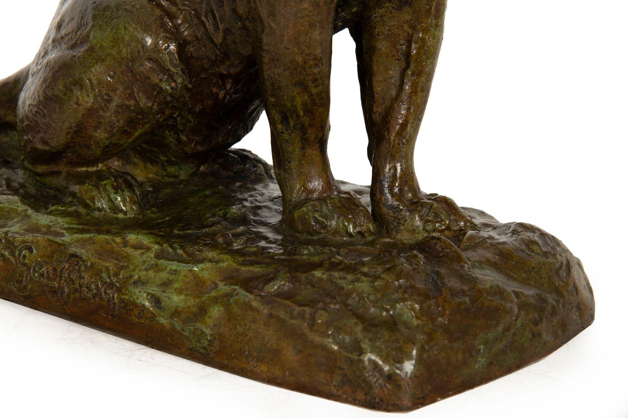Scultura modernista in bronzo raffigurante una pantera ruggente di Adolphe Geoffroy & Susse in vendita 10