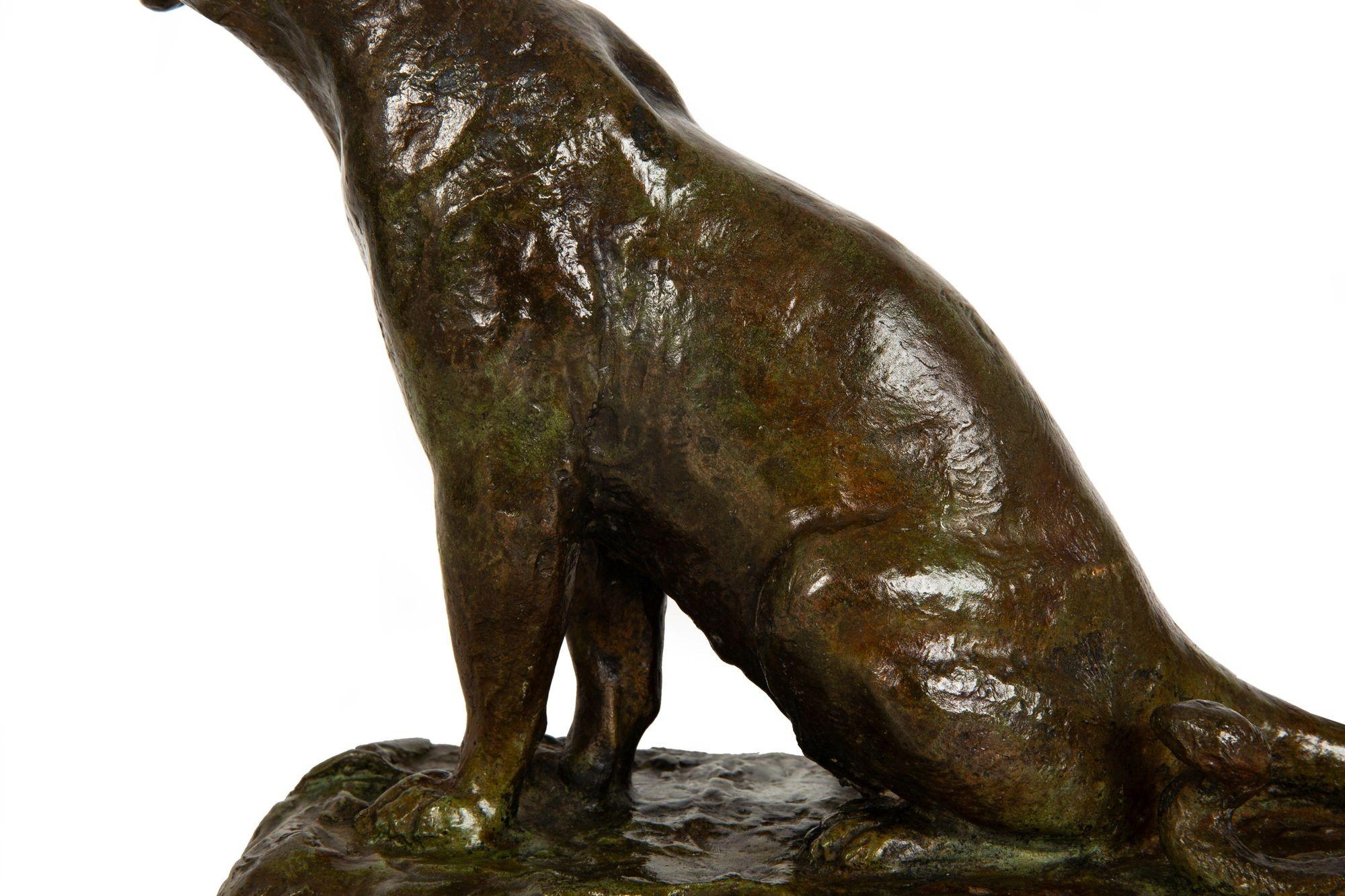 Scultura modernista in bronzo raffigurante una pantera ruggente di Adolphe Geoffroy & Susse in vendita 2