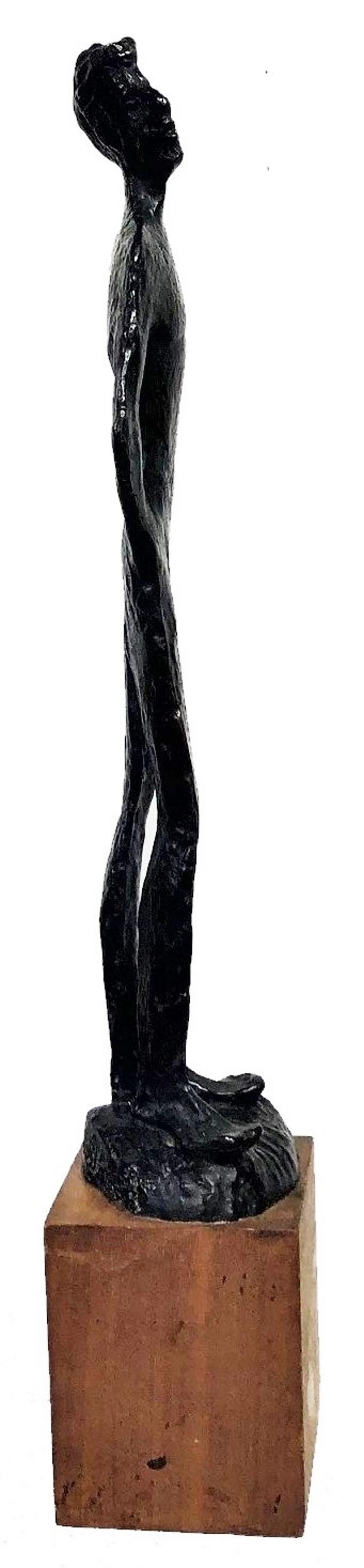 Modernist Bronze Sculpture of a Standing Man by L. Shore, 1953 For Sale 1