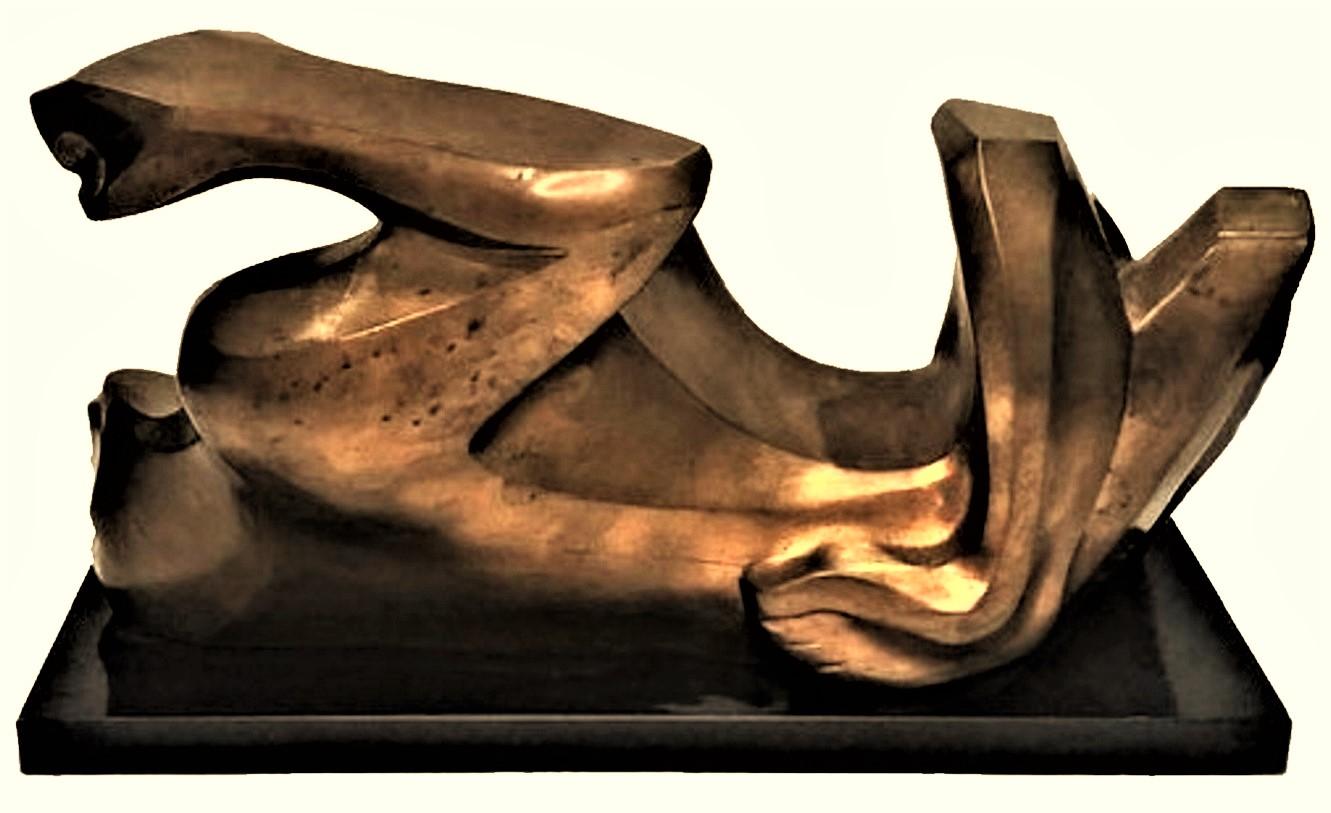 Mid-20th Century Modernist Bronze Sculpture of Male Nude by Irving Amen, Ca. 1960