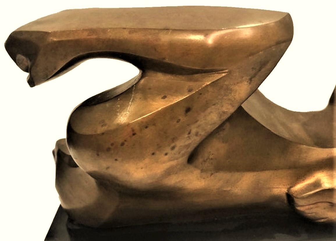 Modernist Bronze Sculpture of Male Nude by Irving Amen, Ca. 1960 For Sale 2