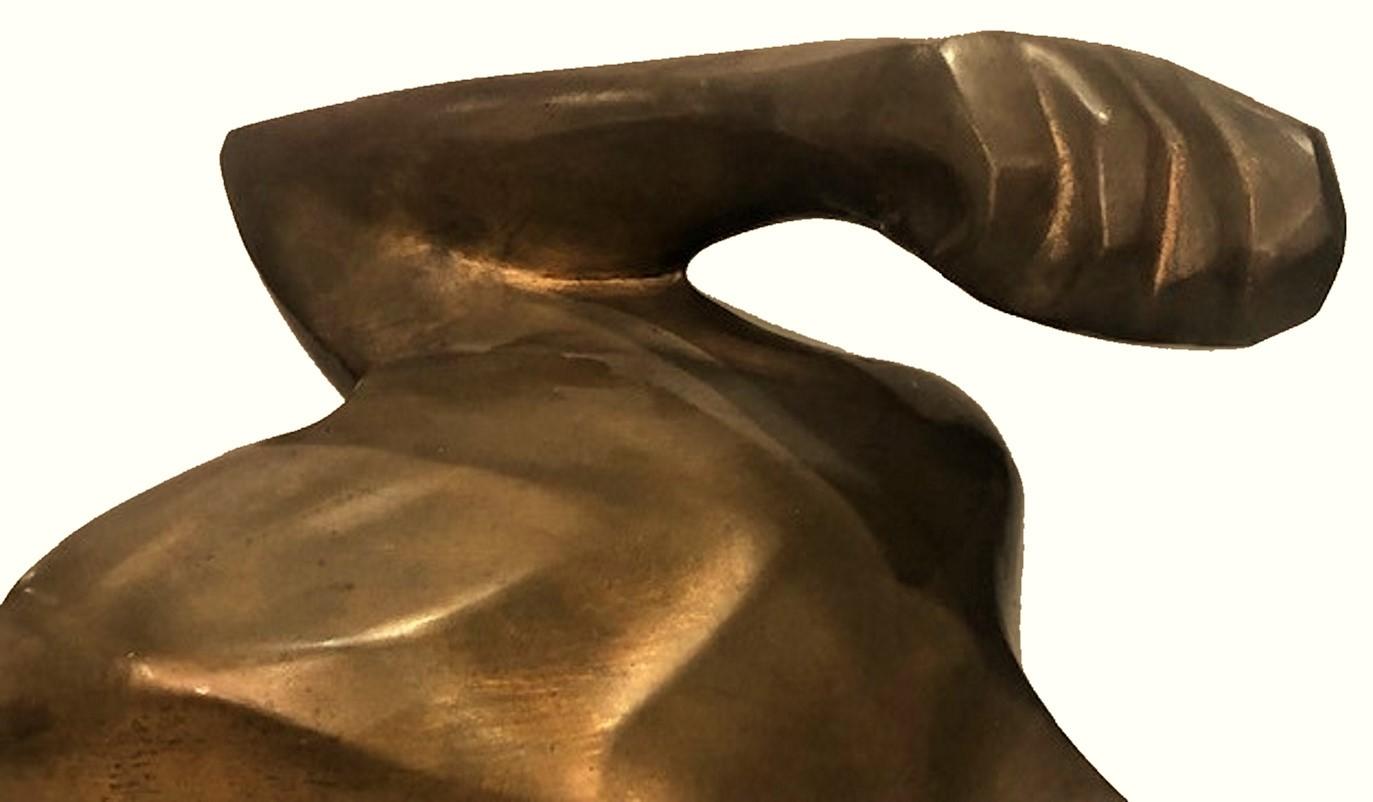 Mid-Century Modern Sculpture moderniste en bronze d'un nu masculin par Irving Amen, vers 1960 en vente