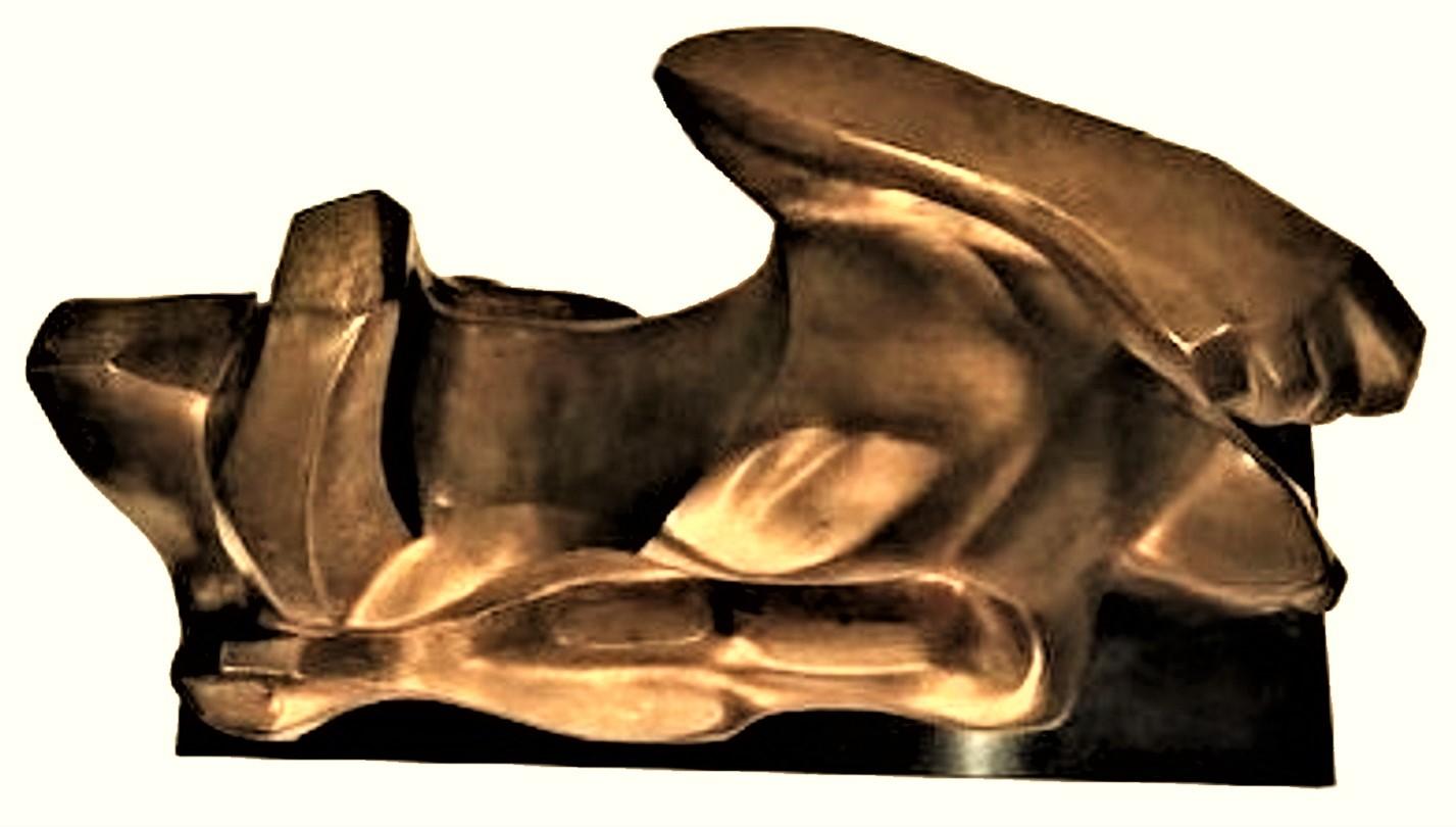 Doré Sculpture moderniste en bronze d'un nu masculin par Irving Amen, vers 1960 en vente