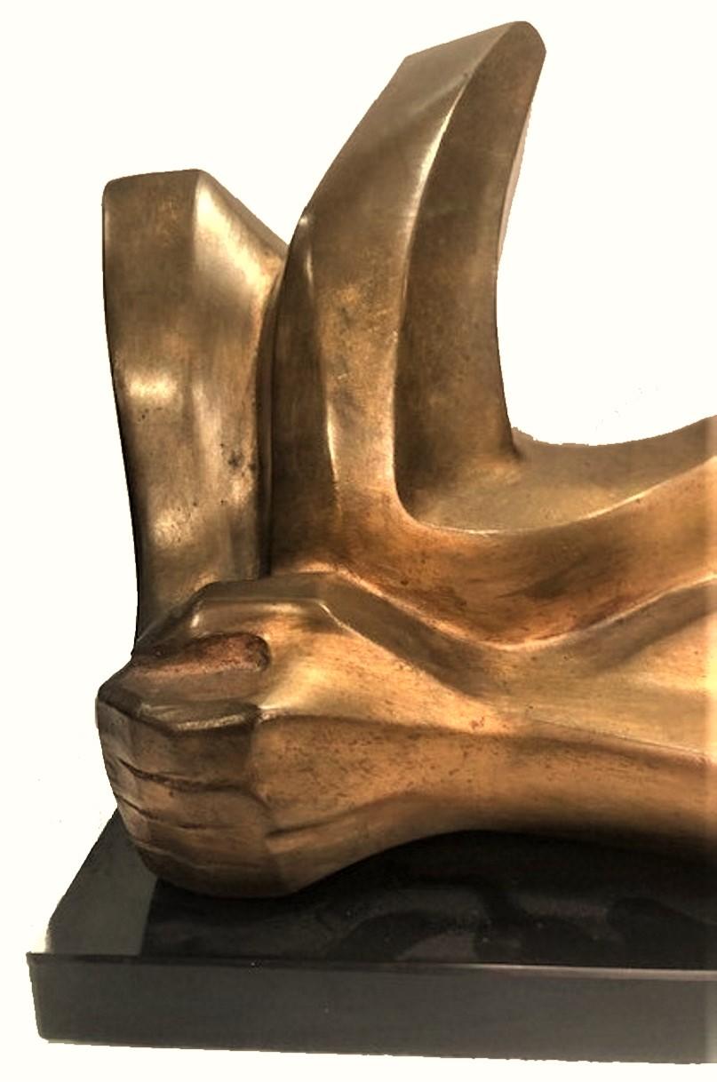 Mid-Century Modern Modernist Bronze Sculpture of Male Nude by Irving Amen, Ca. 1960 For Sale