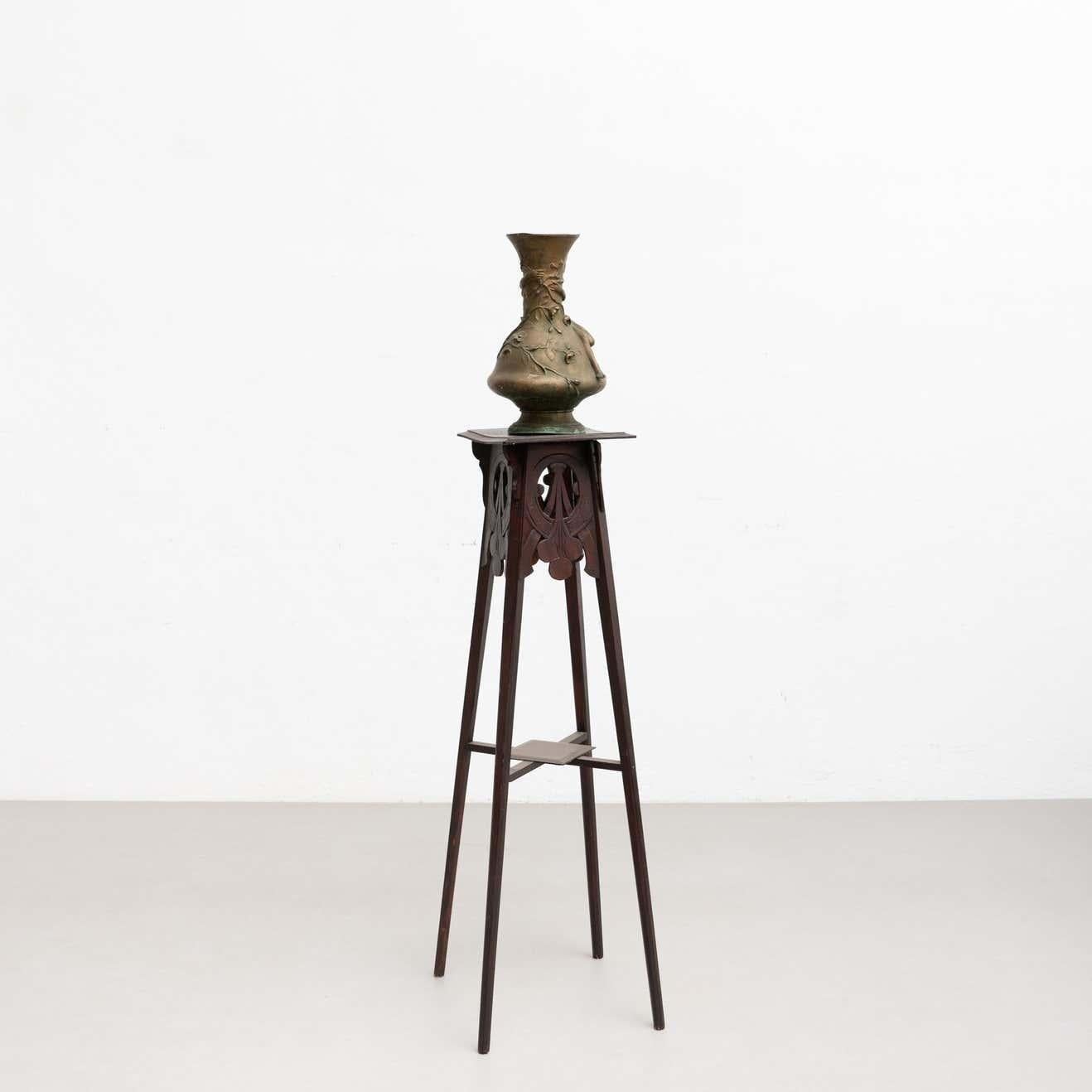 Mid-20th Century Modernist Bronze Vase by Noel R, circa 1930 For Sale