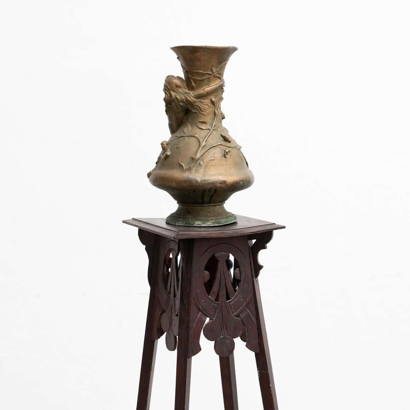 Modernist Bronze Vase by Noel R, circa 1930 For Sale 3