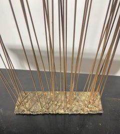Modernist Bronze & Wire Kinetic Sculpture. "GRASSES" Garden, after Bertoia