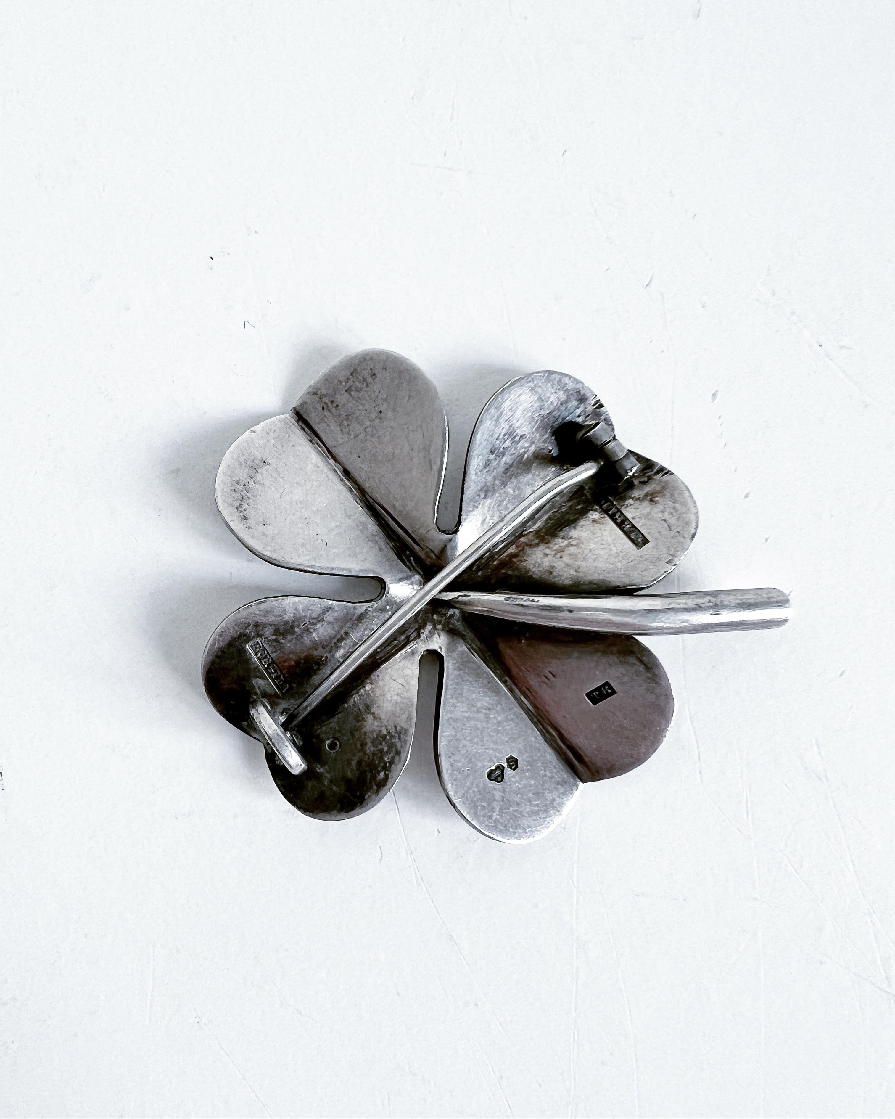 Beautiful modernist silver brooch from Atelier Borgila -1945.
Signed with maker's mark.