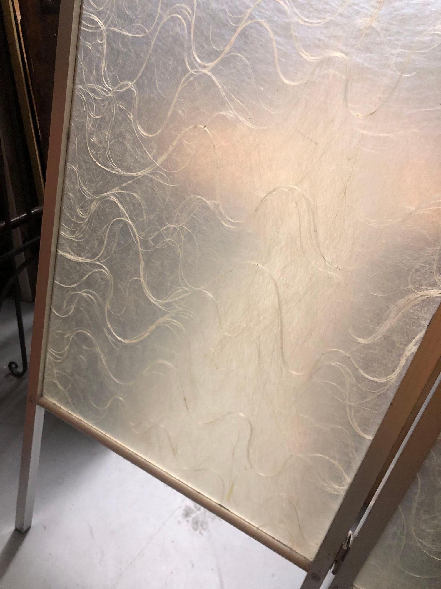 Modernist Brushed Aluminum & Spun Fiberglass Folding Screen For Sale 2