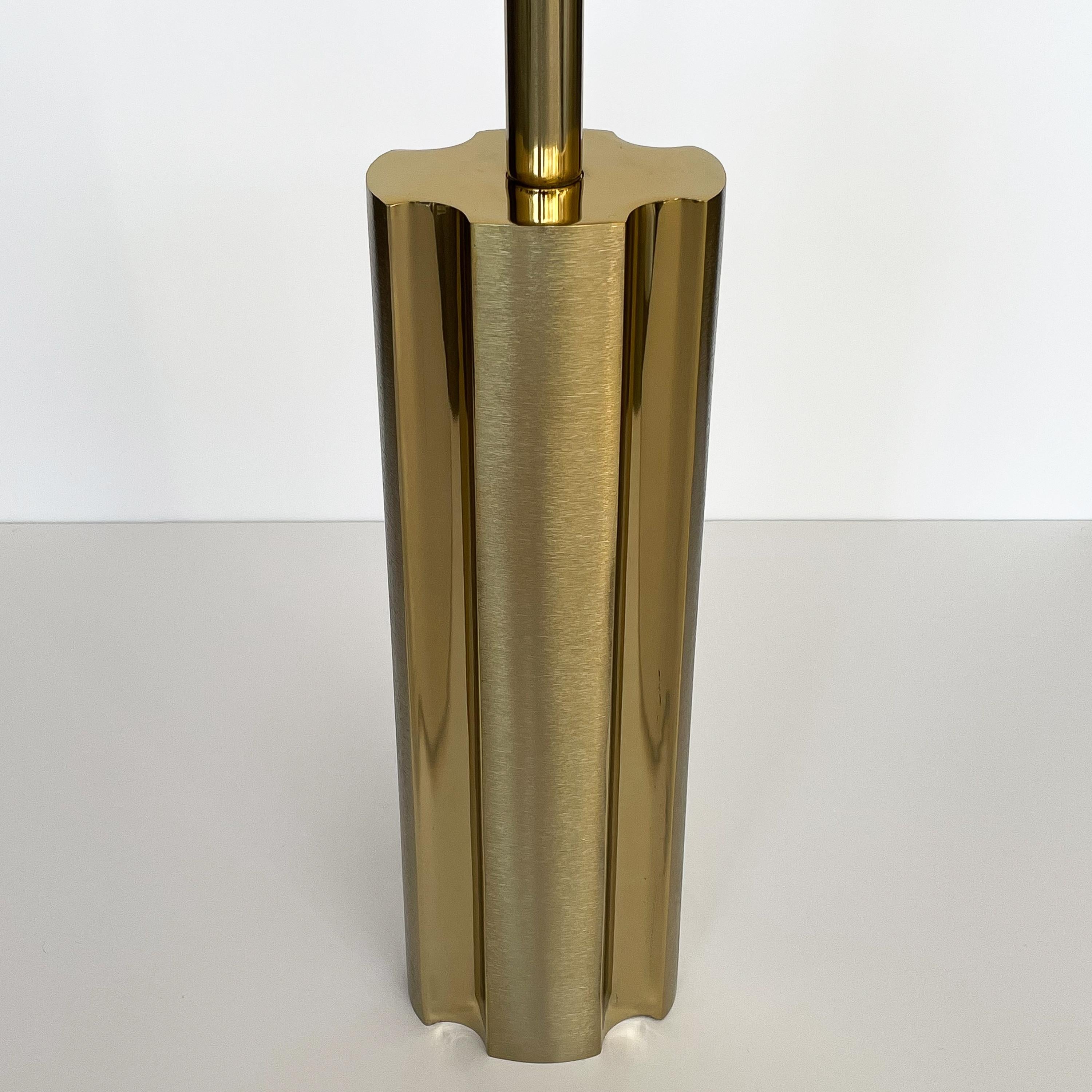 Modernist Brushed and Polished Brass Table Lamp by Laurel 2