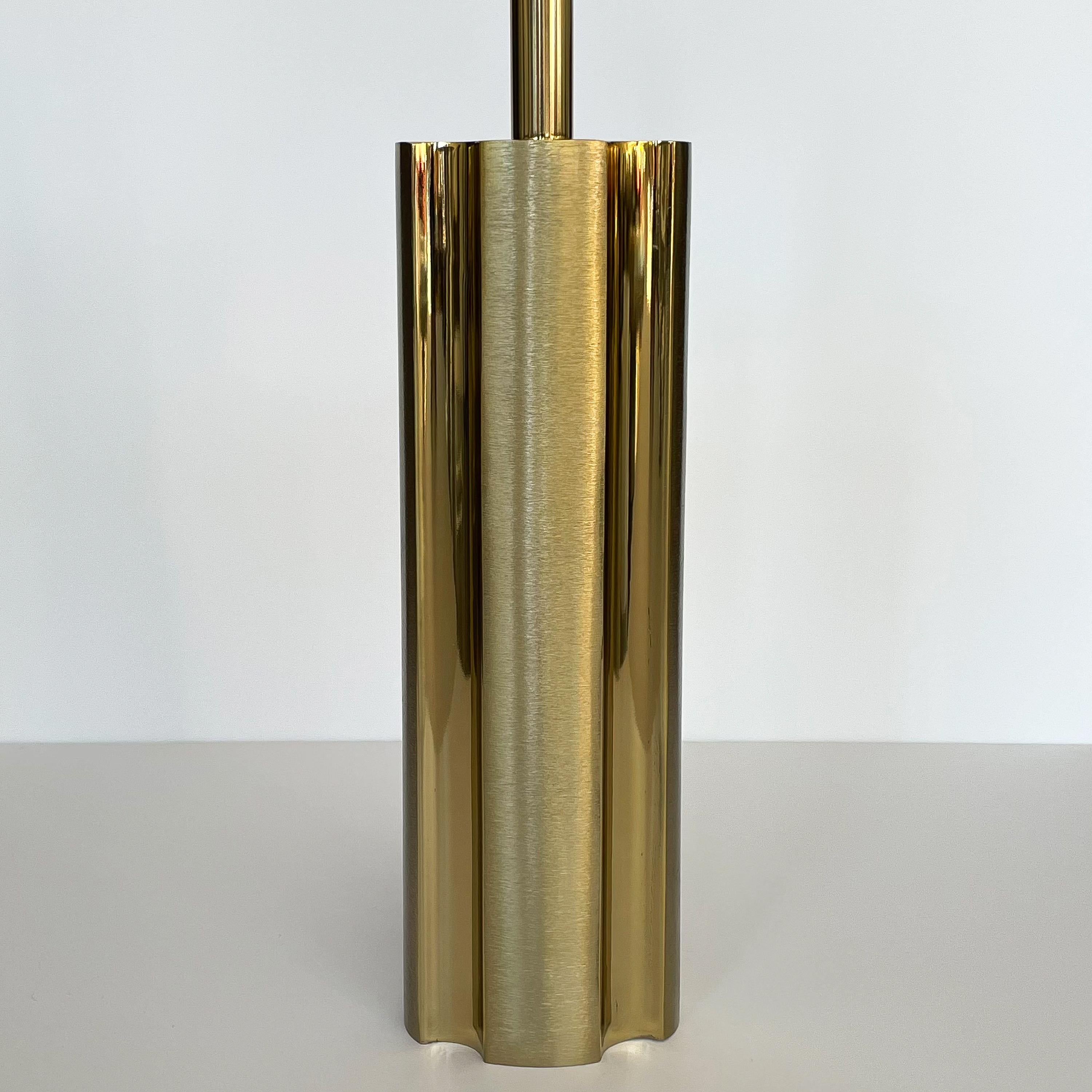 Modernist Brushed and Polished Brass Table Lamp by Laurel 3