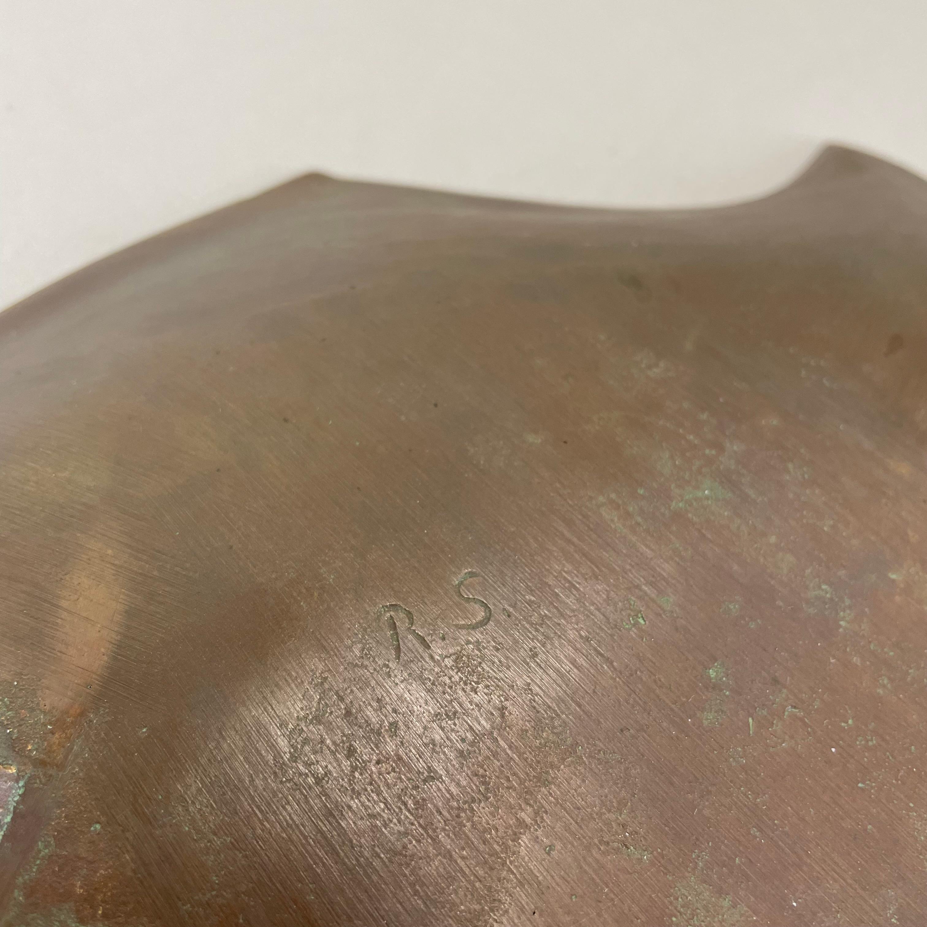 Modernist Brutalist HAGENAUER STYLE tripod Bronze shell bowl, AUSTRIA, 1950s For Sale 10
