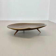 Modernist Brutalist HAGENAUER STYLE tripod Bronze shell bowl, AUSTRIA, 1950s