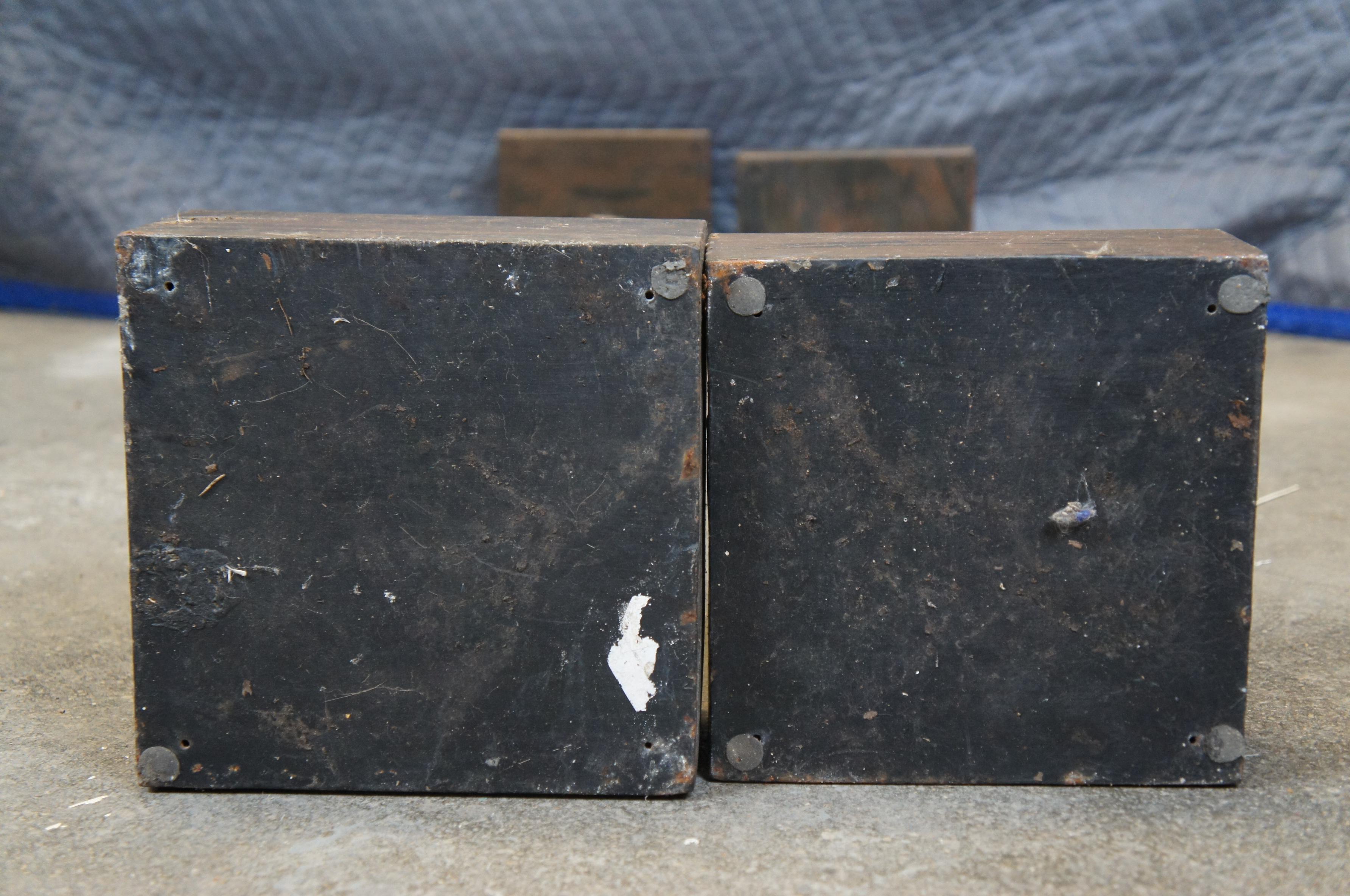 Modernist Brutalist Square Metal Candle Holders Plant Stand Pedestals 32