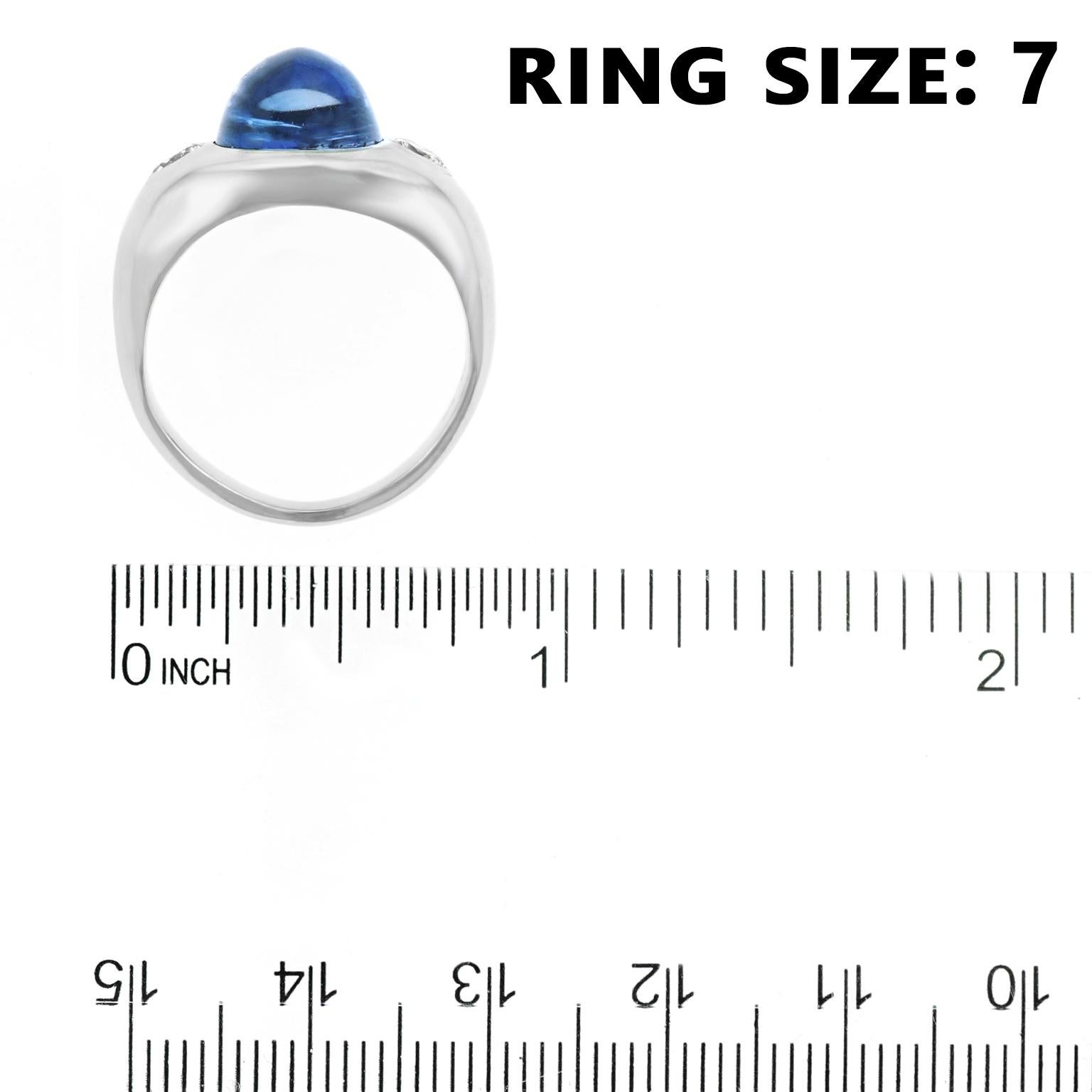 Modernist Burch 6.80 Carat No Heat Sapphire and Diamond Ring 1