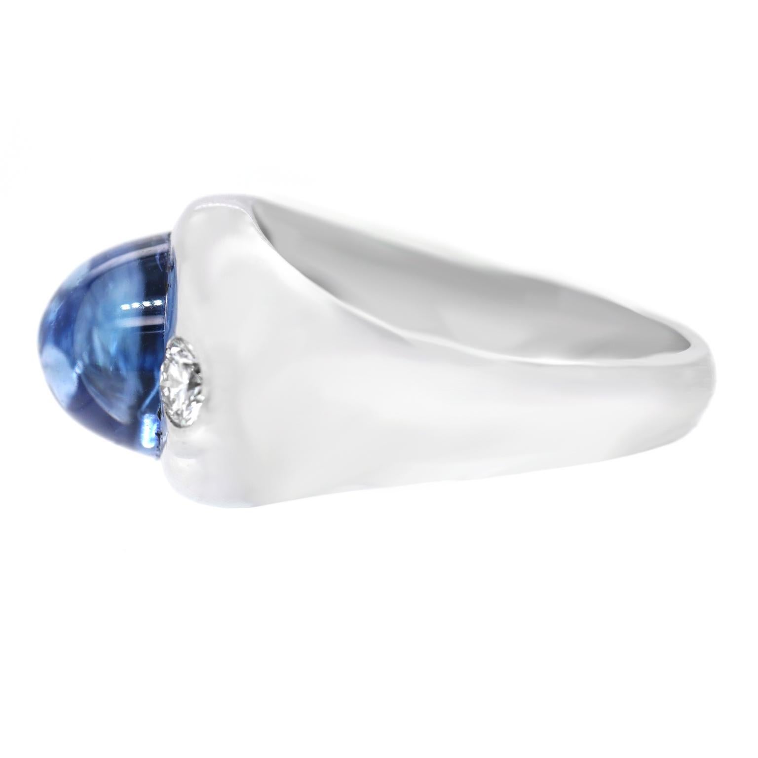 Modernist Burch 6.80 Carat No Heat Sapphire and Diamond Ring 3