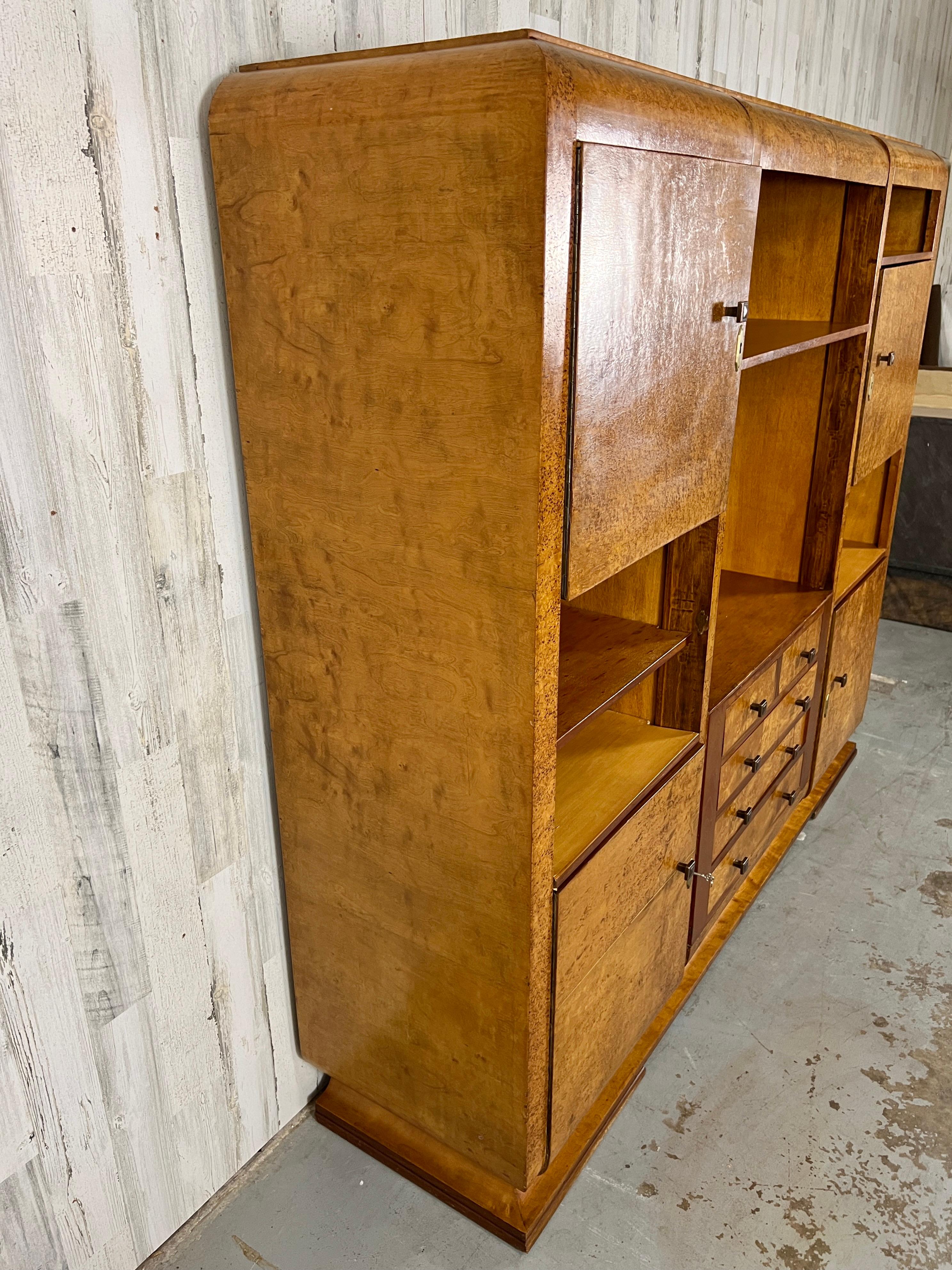 Modernist Burl wood Cabinet  For Sale 3