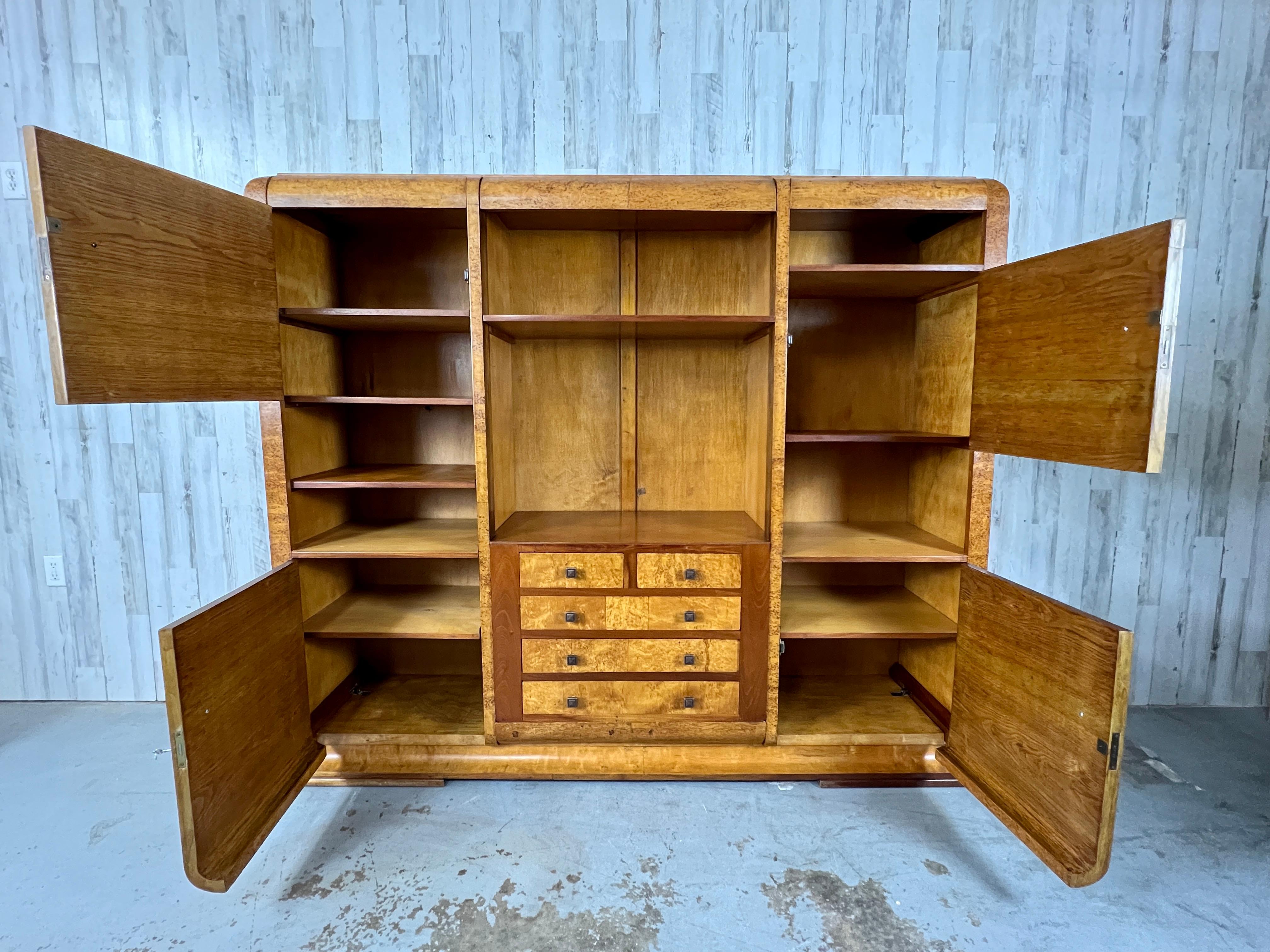 Modernist Burl wood Cabinet  For Sale 1