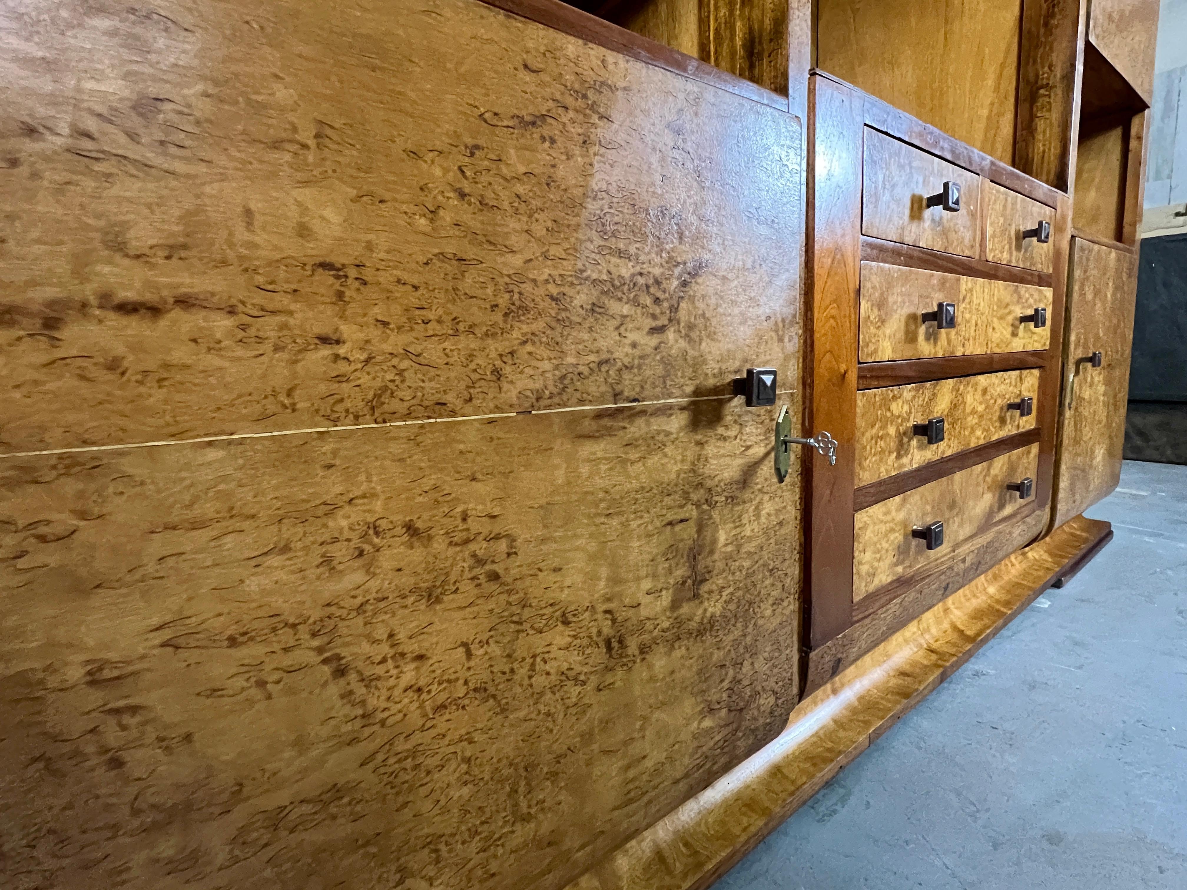 Modernist Burl wood Cabinet  For Sale 2