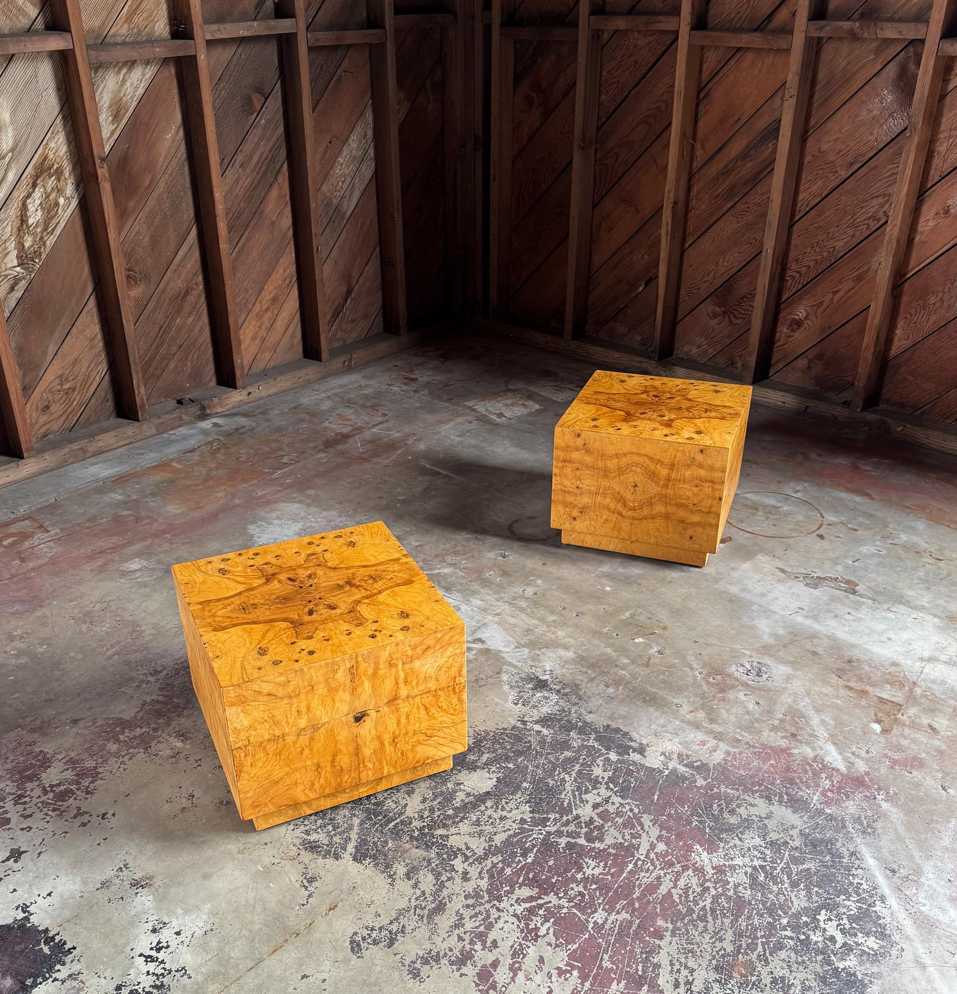 Tavoli cubici modernisti in Wood Wood, Stati Uniti, 1970 ca. 10