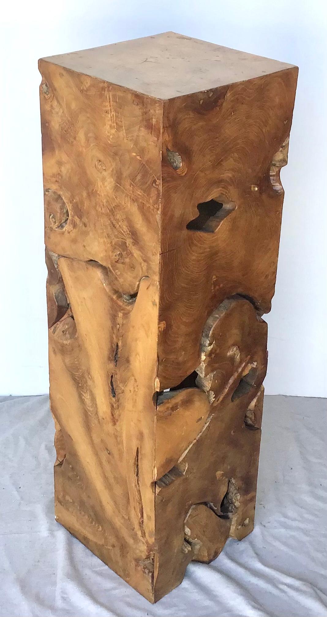 Modernist Burl Wood Pedestal 3