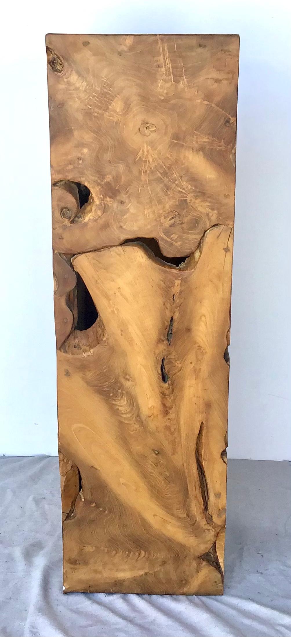 Modernist Burl Wood Pedestal 2