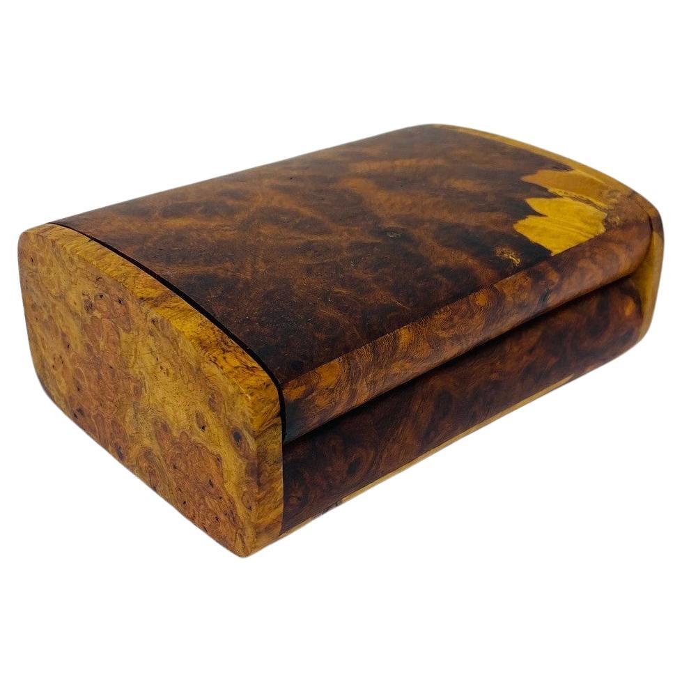 Modernist Burl Wood Trinket Box For Sale