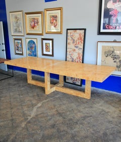 Table de réunion moderniste en bois de loupe