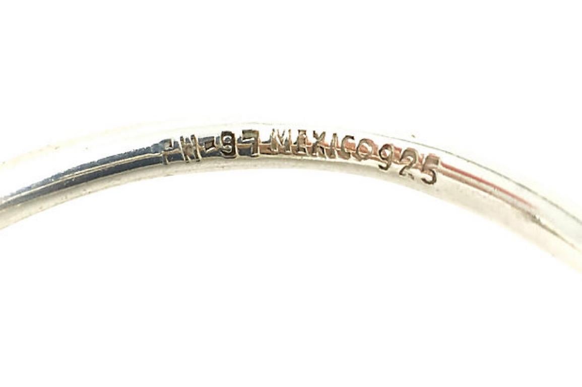 Bracelet jonc moderniste croisé en argent sterling et laiton avec pointes de dérivation en vente 1