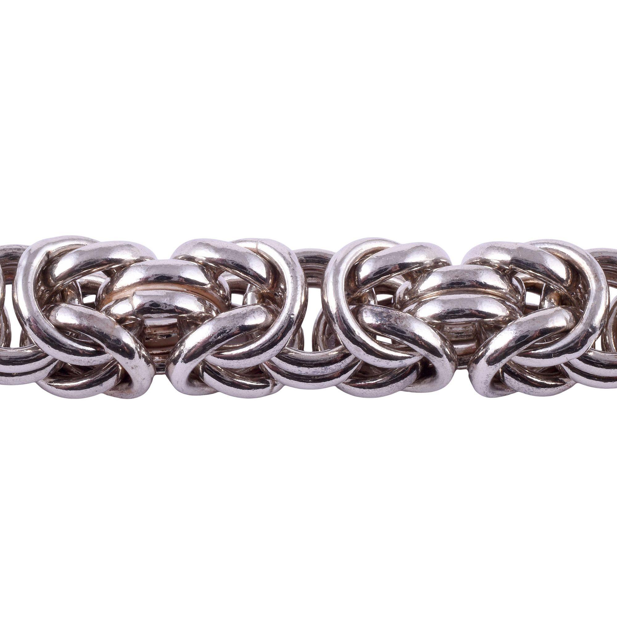 Modernist Byzantine Sterling Silver Necklace For Sale 3