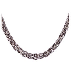 Collar Bizantino Modernista de Plata de Ley