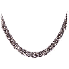 Collier moderniste byzantin en argent sterling