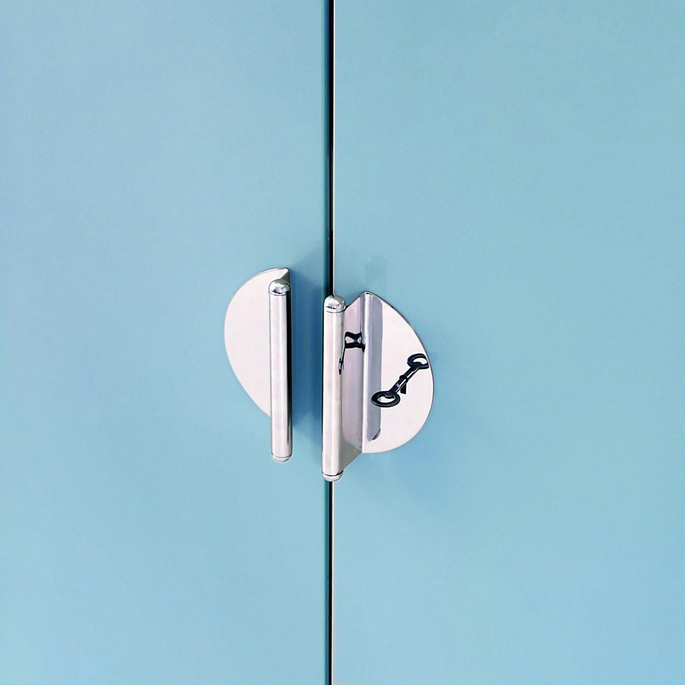 Placcato Mobile modernista in Wood Wood laccato lucido e metallo cromato, personalizzabile in vendita